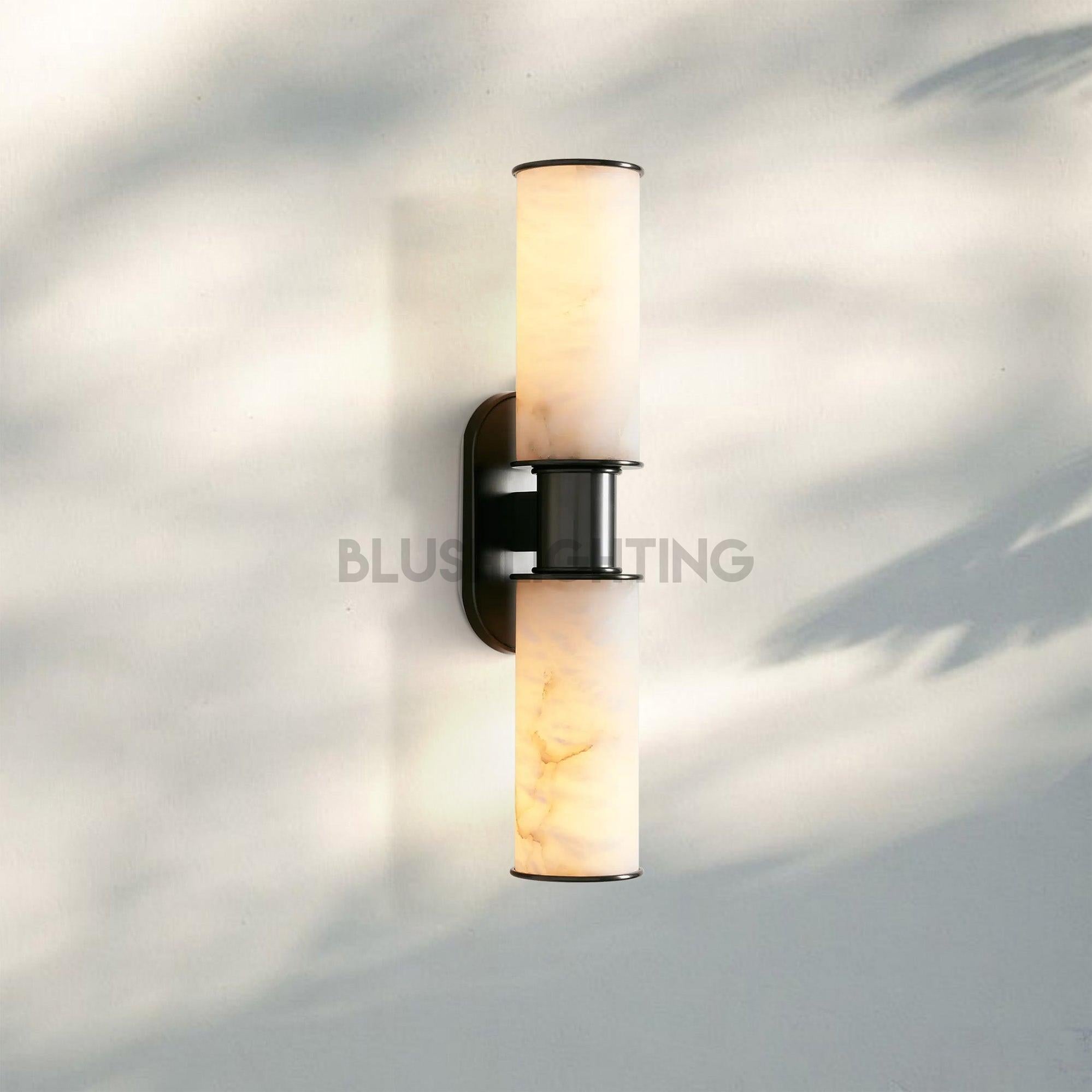 Harline Alabaster 2 - Light Wall Sconce - BronzeBlushlighting