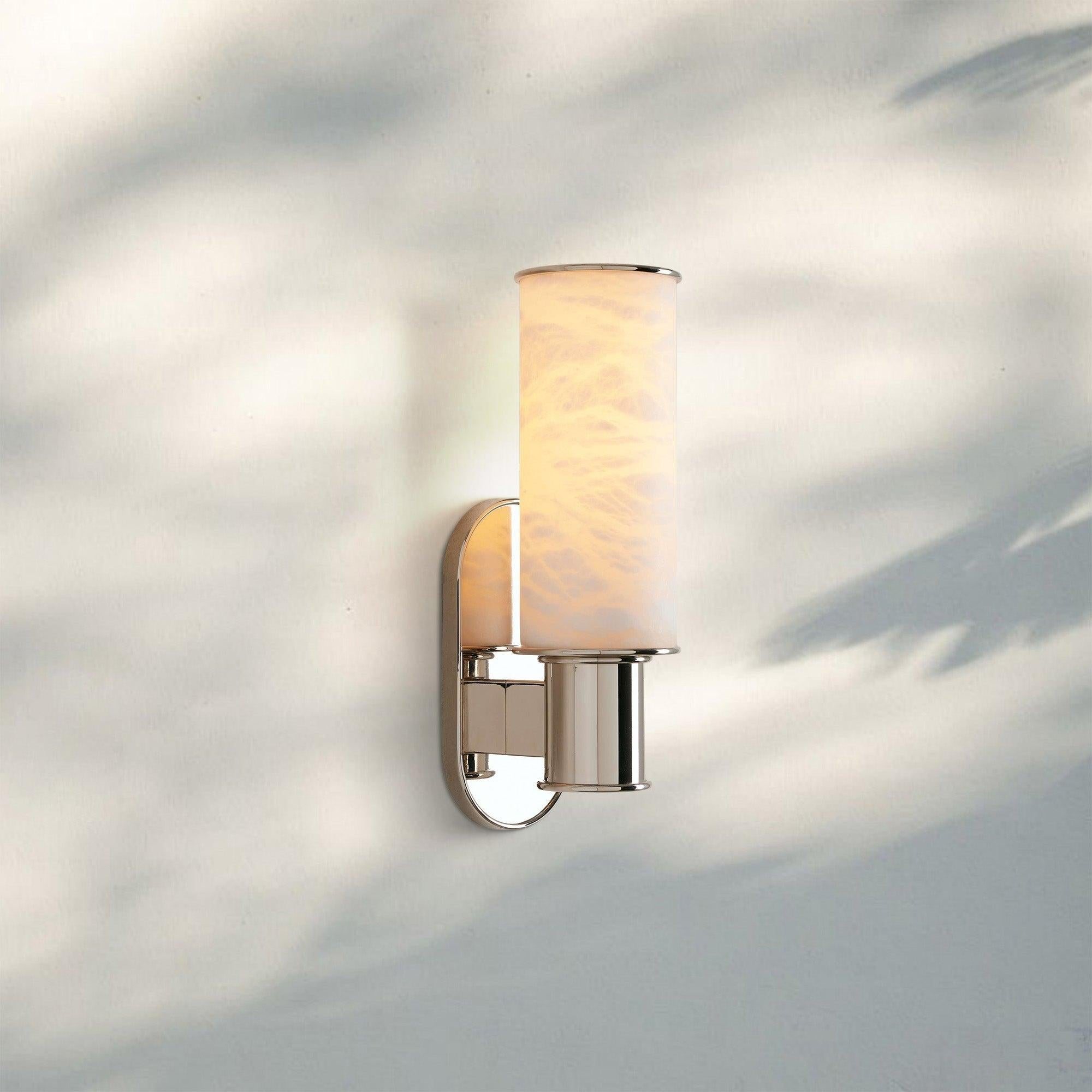 Harline Alabaster Wall Sconce - NickelBlushlighting