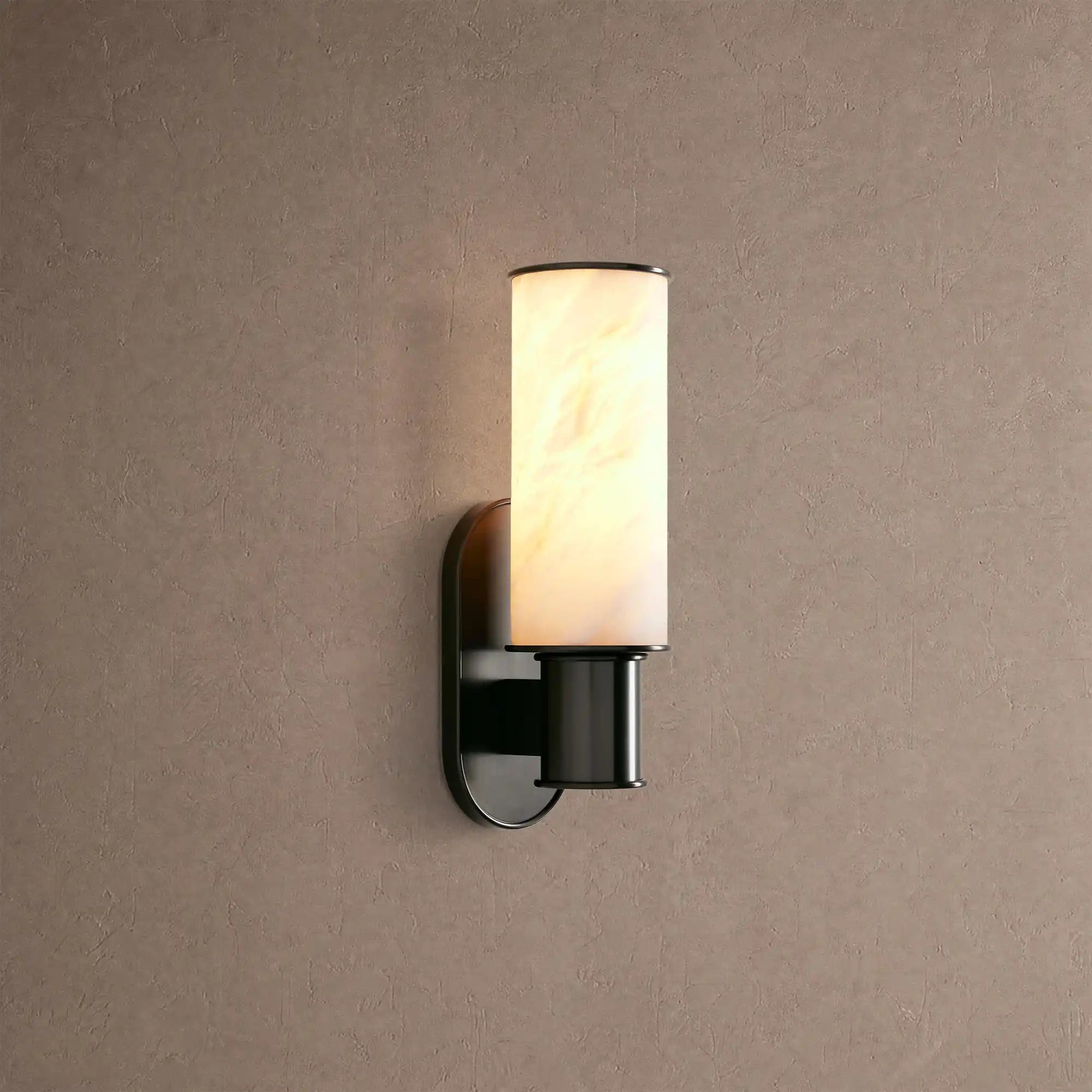 Harline Alabaster Wall Sconce - BlackBlushlighting