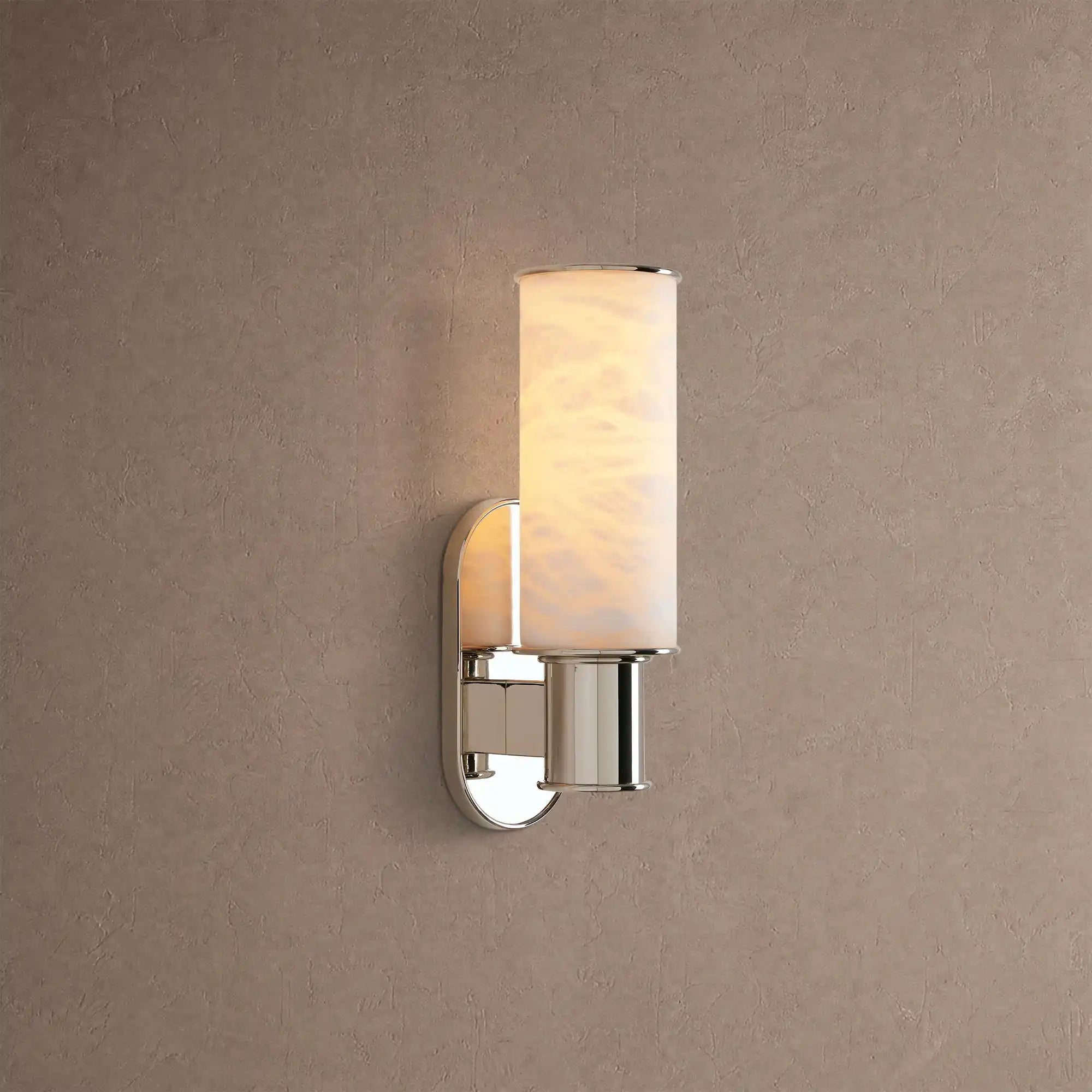 Harline Alabaster Wall Sconce - NickelBlushlighting
