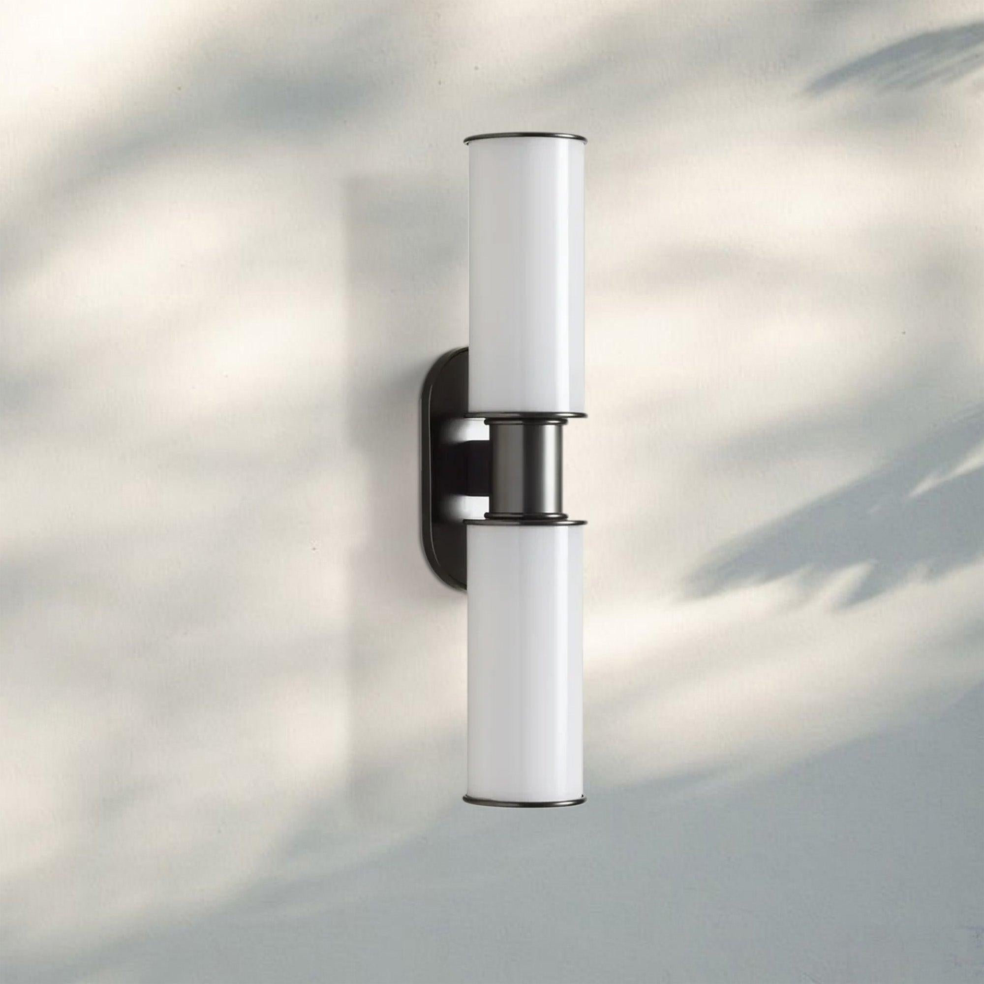 Harline Modern Milk Glass 2 - Light Wall Sconce - BronzeBlushlighting