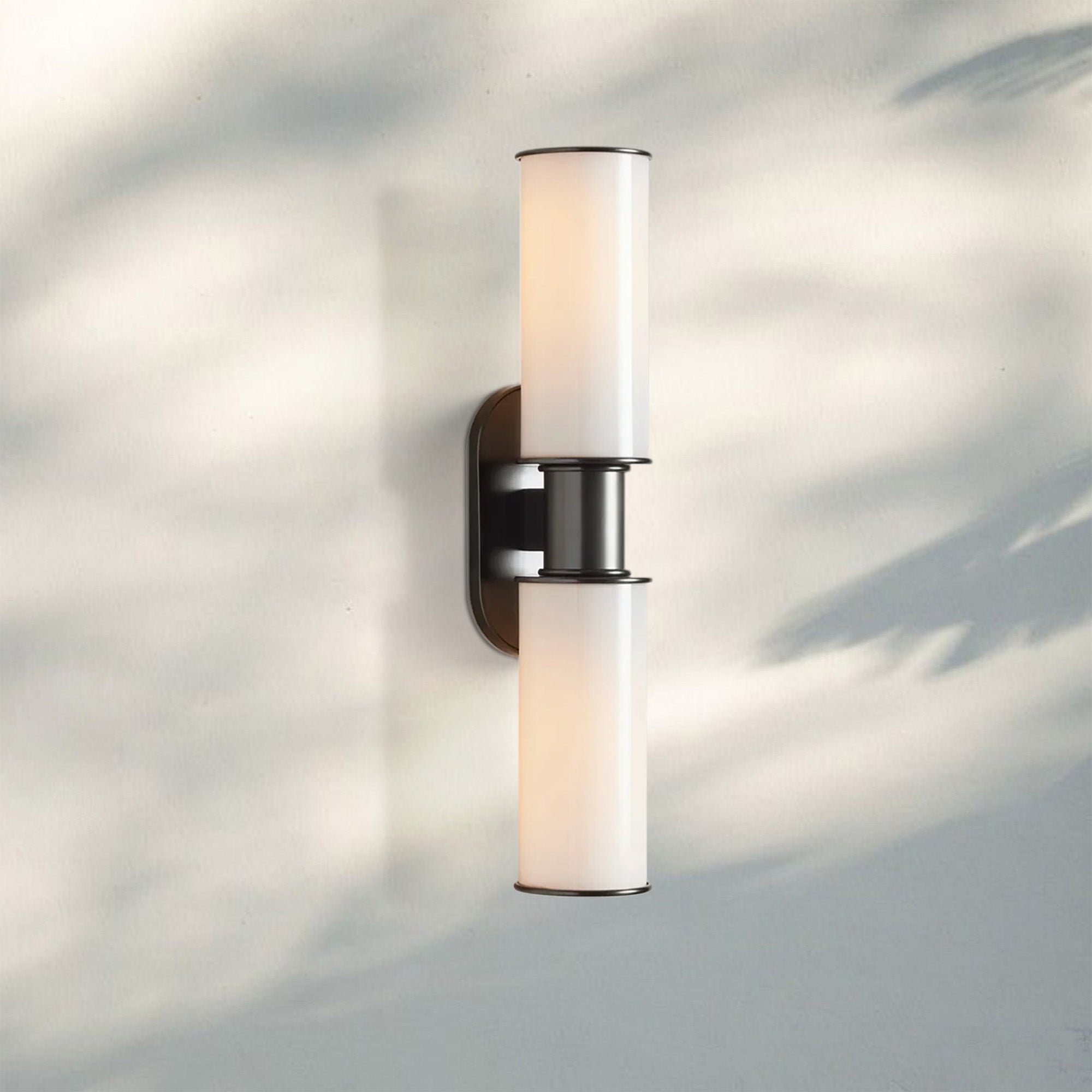 Harline Modern Milk Glass 2-Light Wall Sconce-