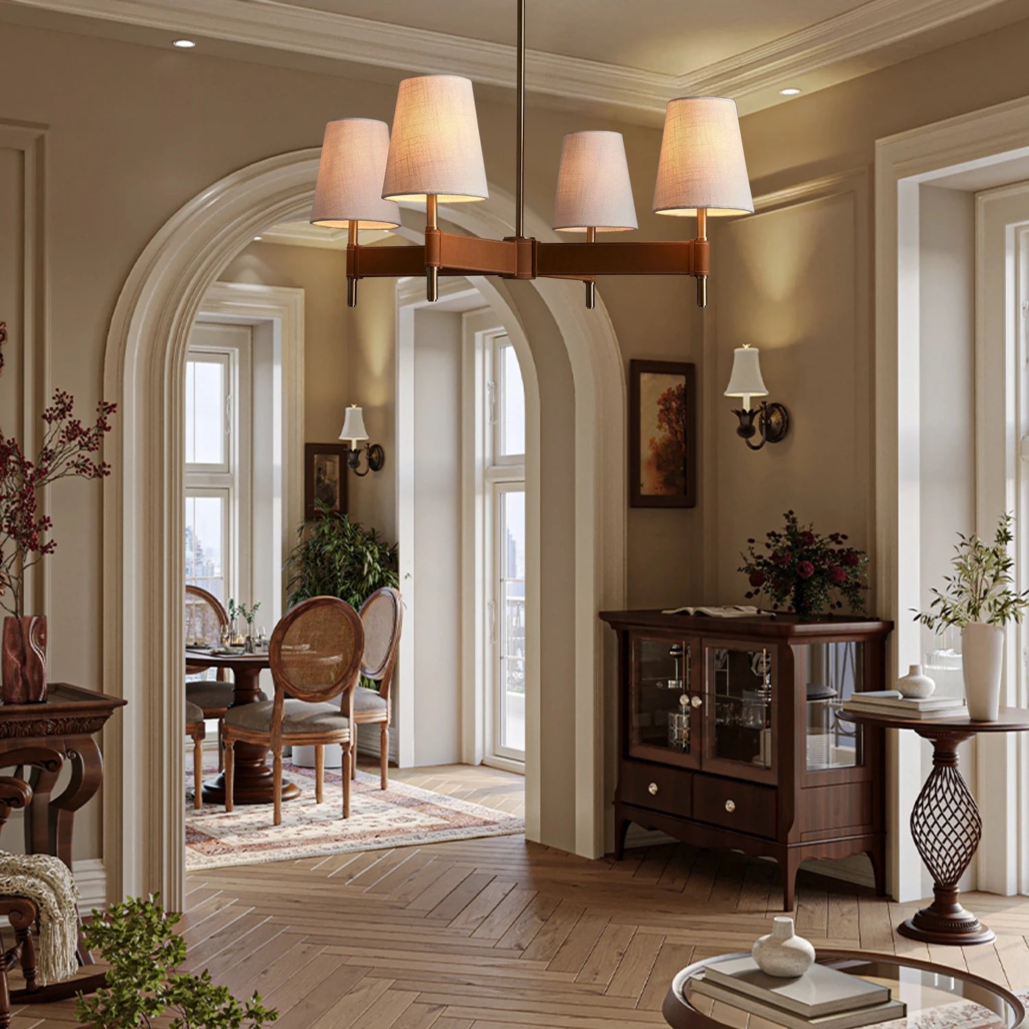 Hasting 4-Light Cross Chandelier - Blushlighting