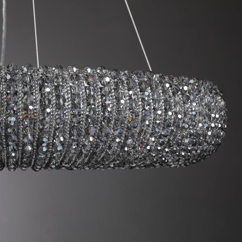 Haze Crystal Round LED Chandelier - Smoke72''Blushlighting