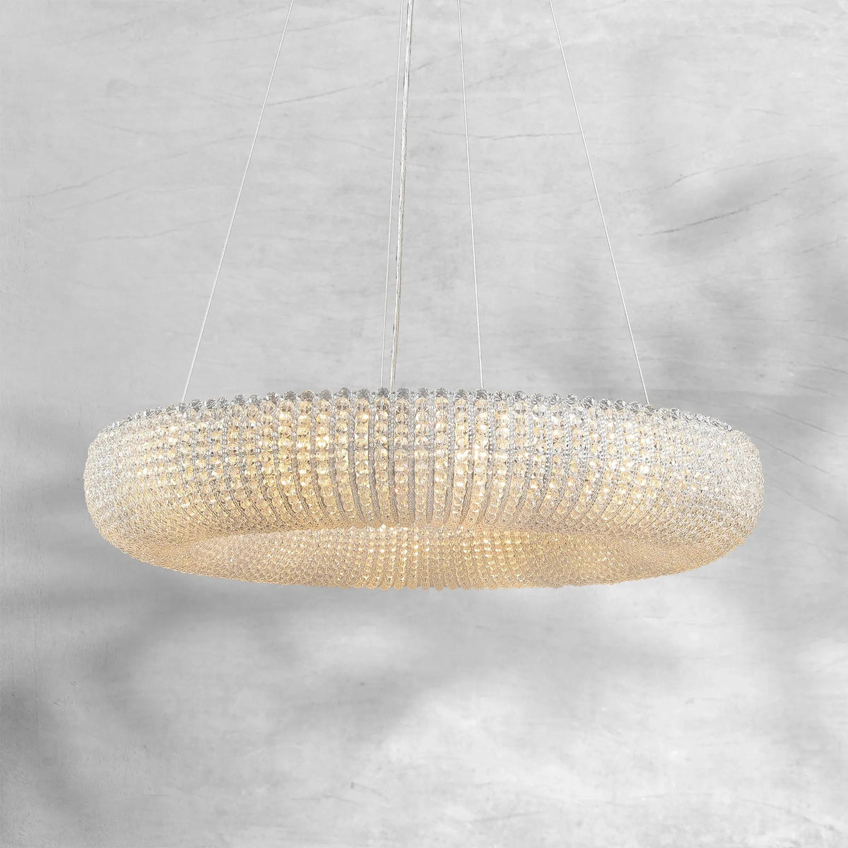 Haze Crystal Round LED Chandelier - Clear32''Blushlighting