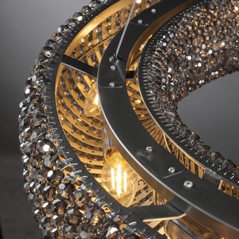 Haze Crystal Round LED Chandelier - Smoke72''Blushlighting