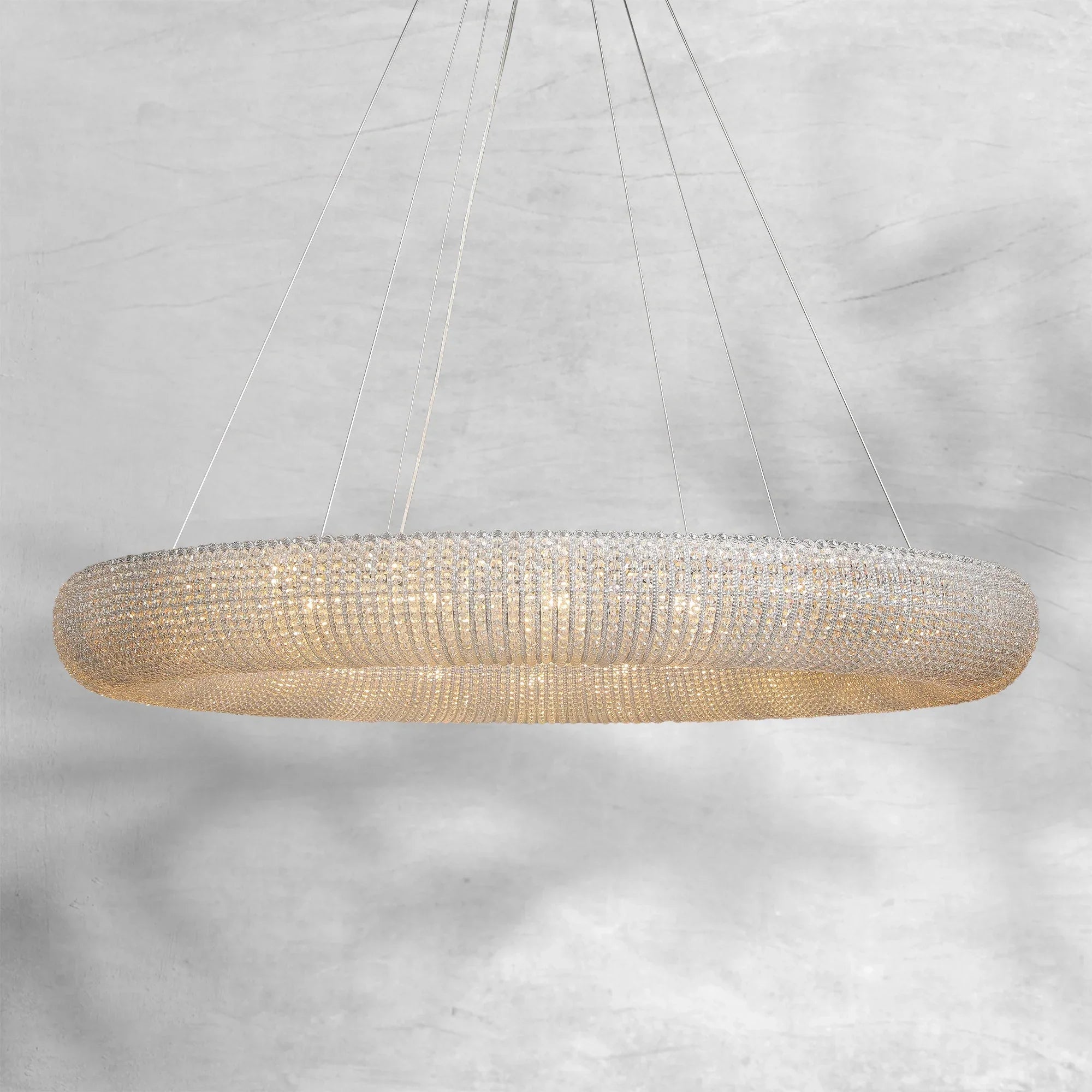 Haze Crystal Round LED Chandelier - Smoke72''Blushlighting
