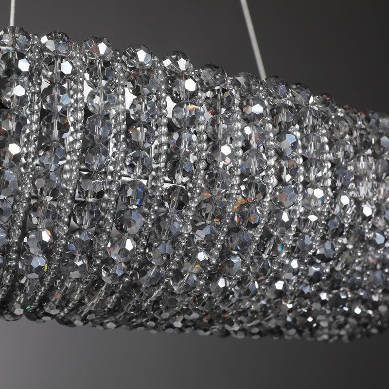 Haze Crystal Round LED Chandelier - Smoke72''Blushlighting