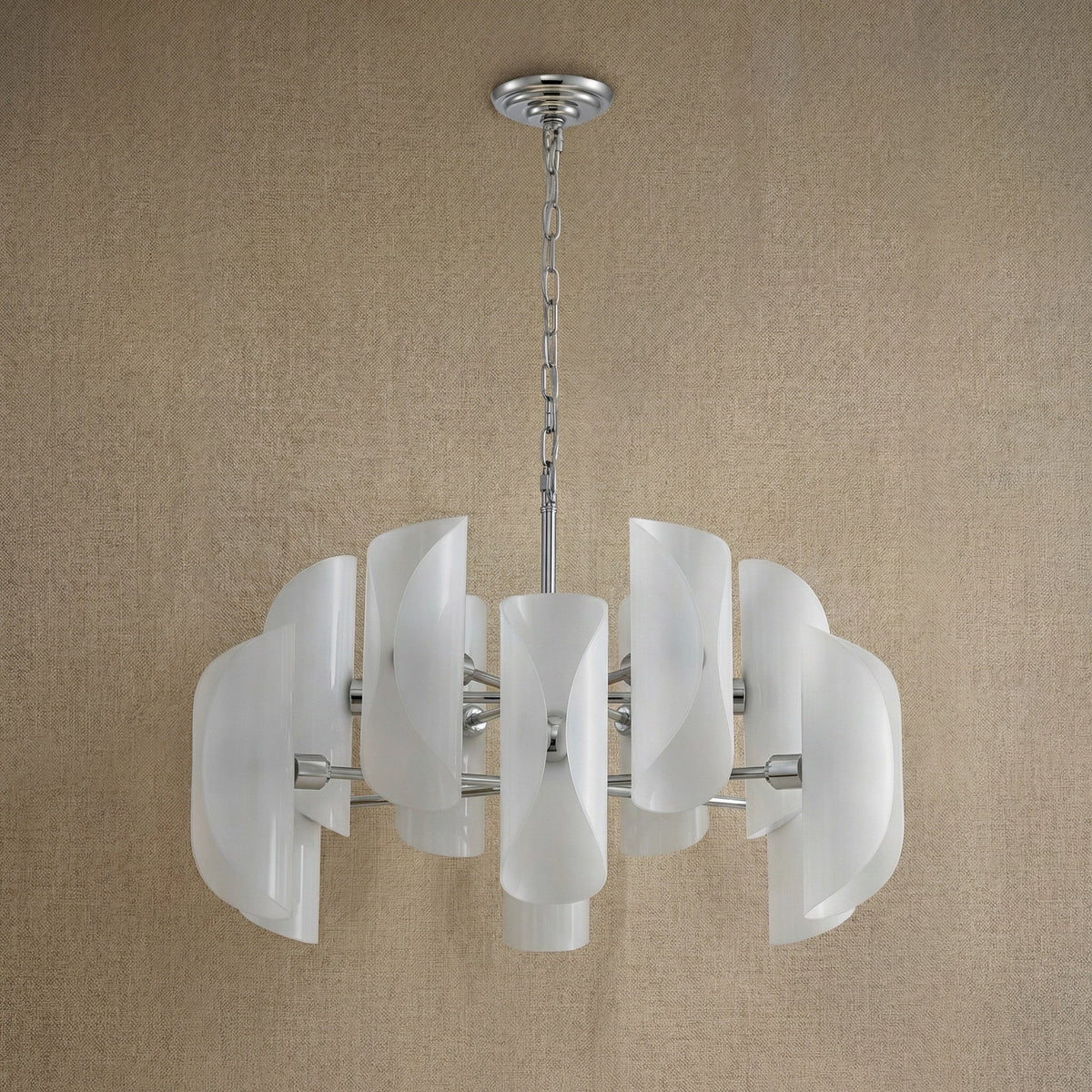 Helena Living Room Chandelier Modern 31" - Smoke Gray GlassBlushlighting