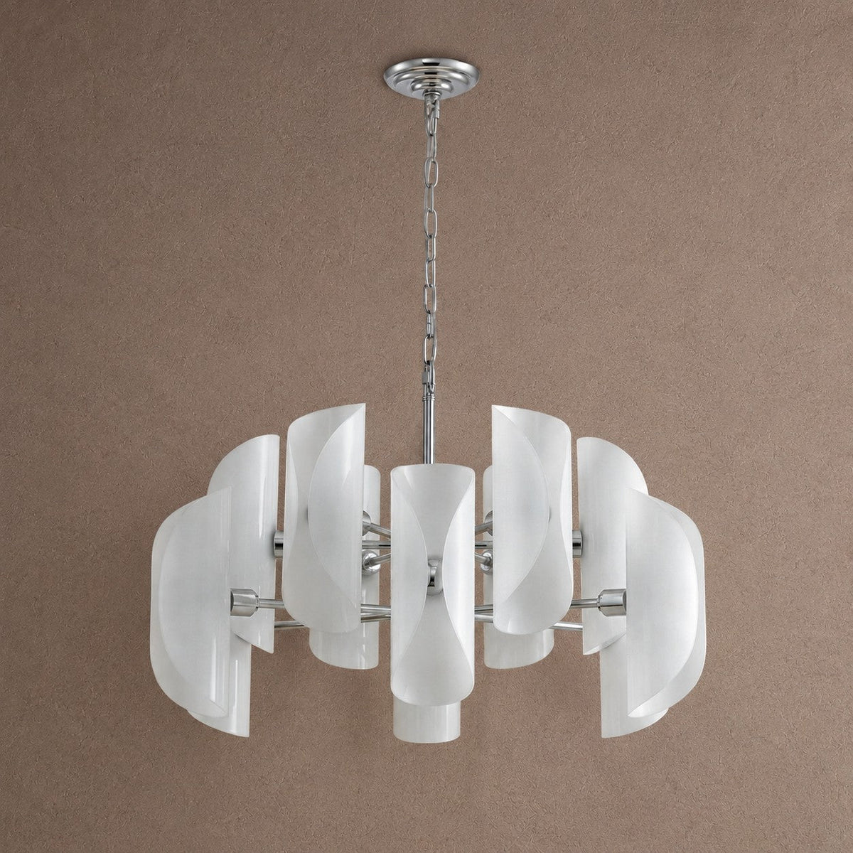 Helena Living Room Chandelier Modern 31" - Natural GlassBlushlighting