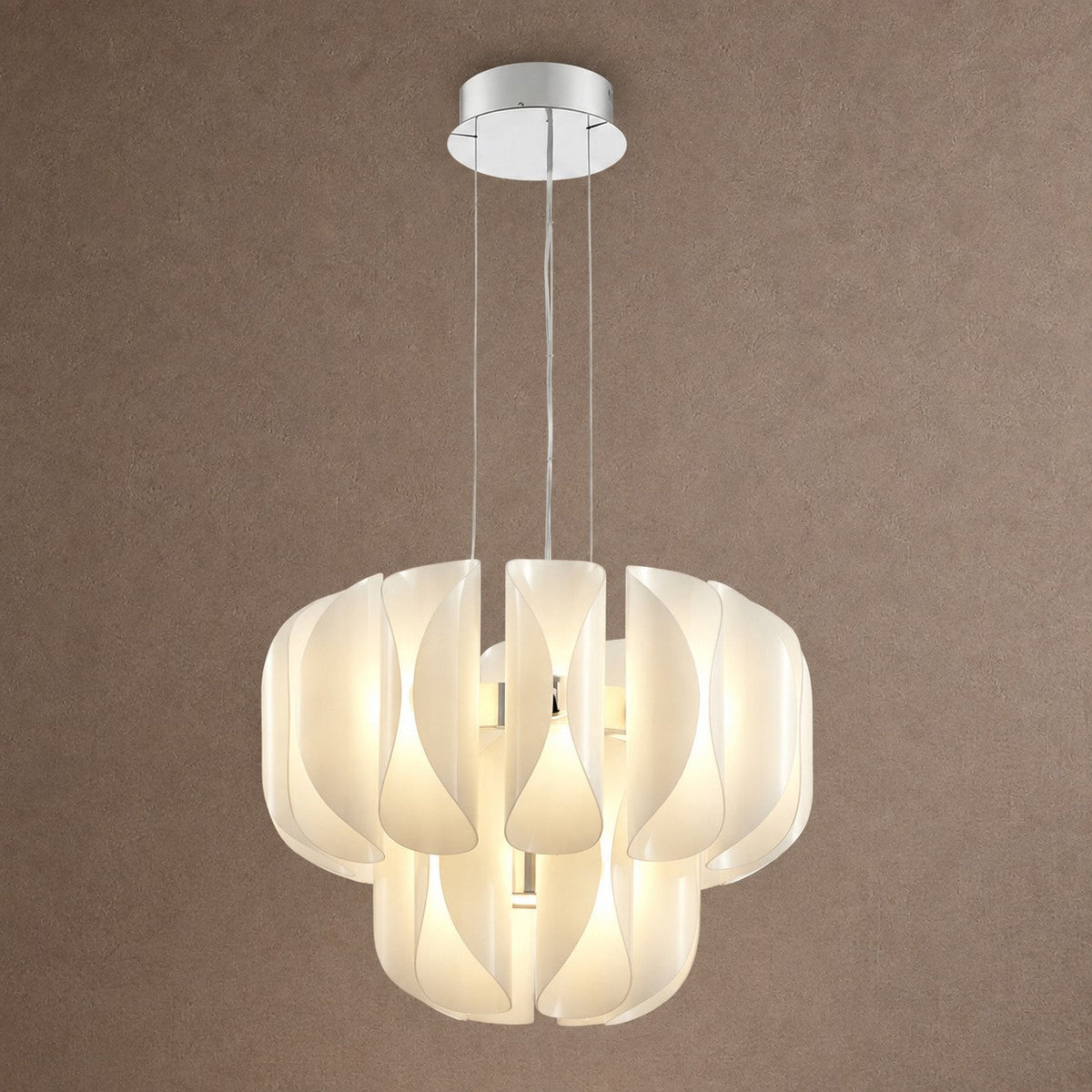 Helena Modern Chrome Chandelier 24" - ClearBlushlighting