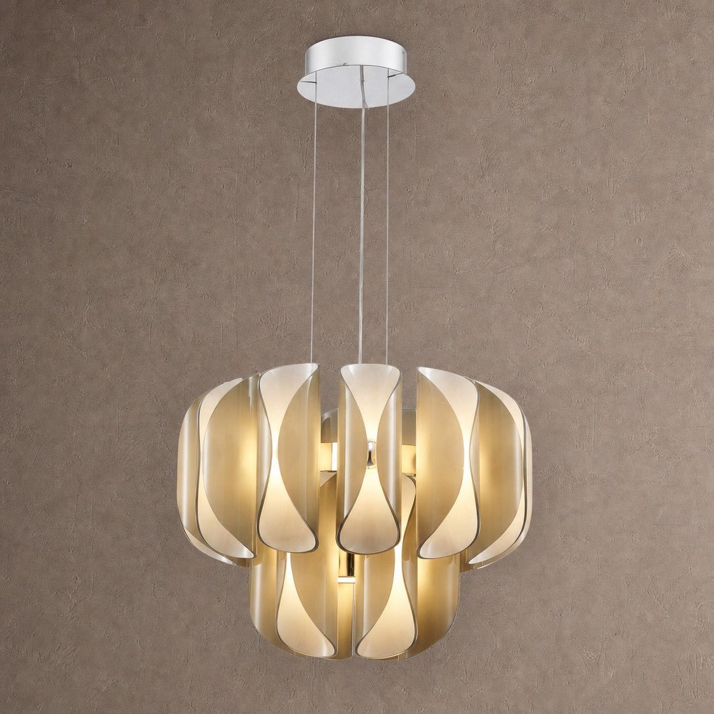 Helena Modern Chrome Chandelier 24" - Smoke GrayBlushlighting