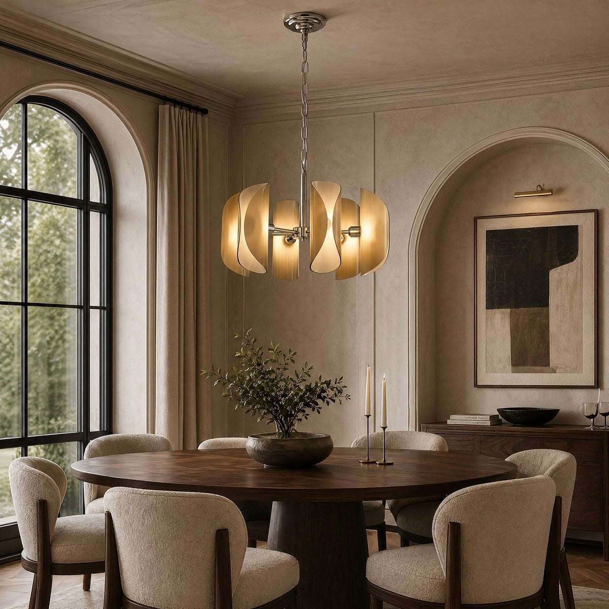 Helena Modern Chrome Glass Pendant Light - OrangeBlushlighting
