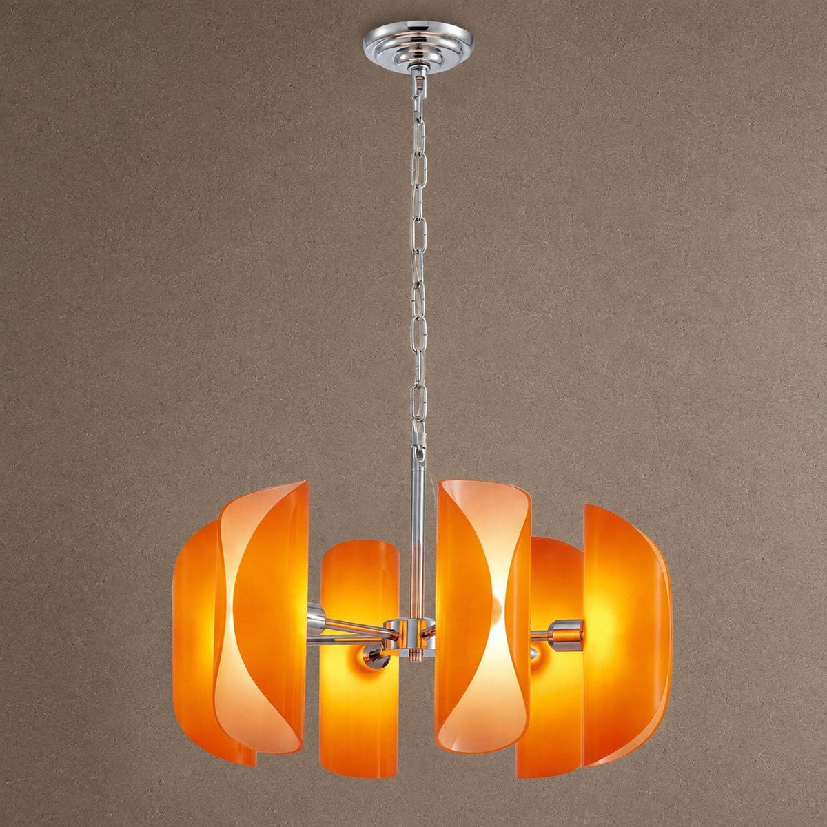 Helena Modern Chrome Glass Pendant Light - ClearBlushlighting