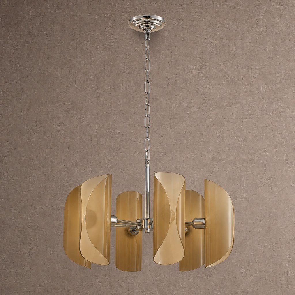Helena Modern Chrome Glass Pendant Light - OrangeBlushlighting