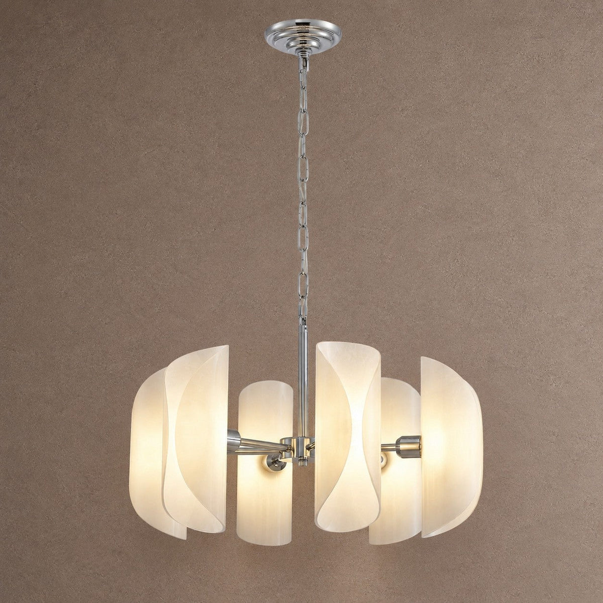 Helena Modern Chrome Glass Pendant Light - Smoke GrayBlushlighting