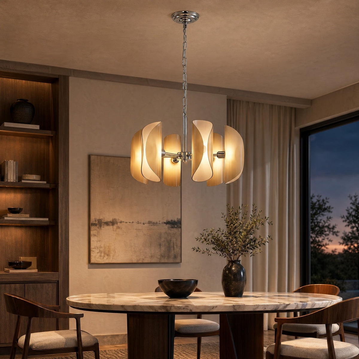 Helena Modern Chrome Glass Pendant Light - Smoke GrayBlushlighting