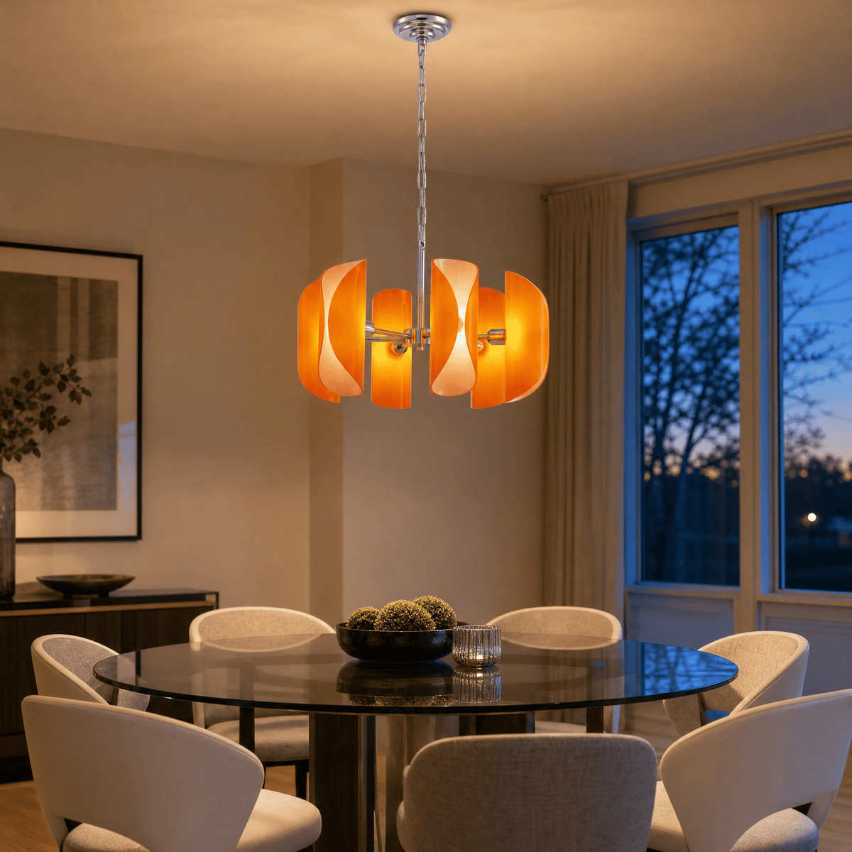 Helena Modern Chrome Glass Pendant Light - OrangeBlushlighting