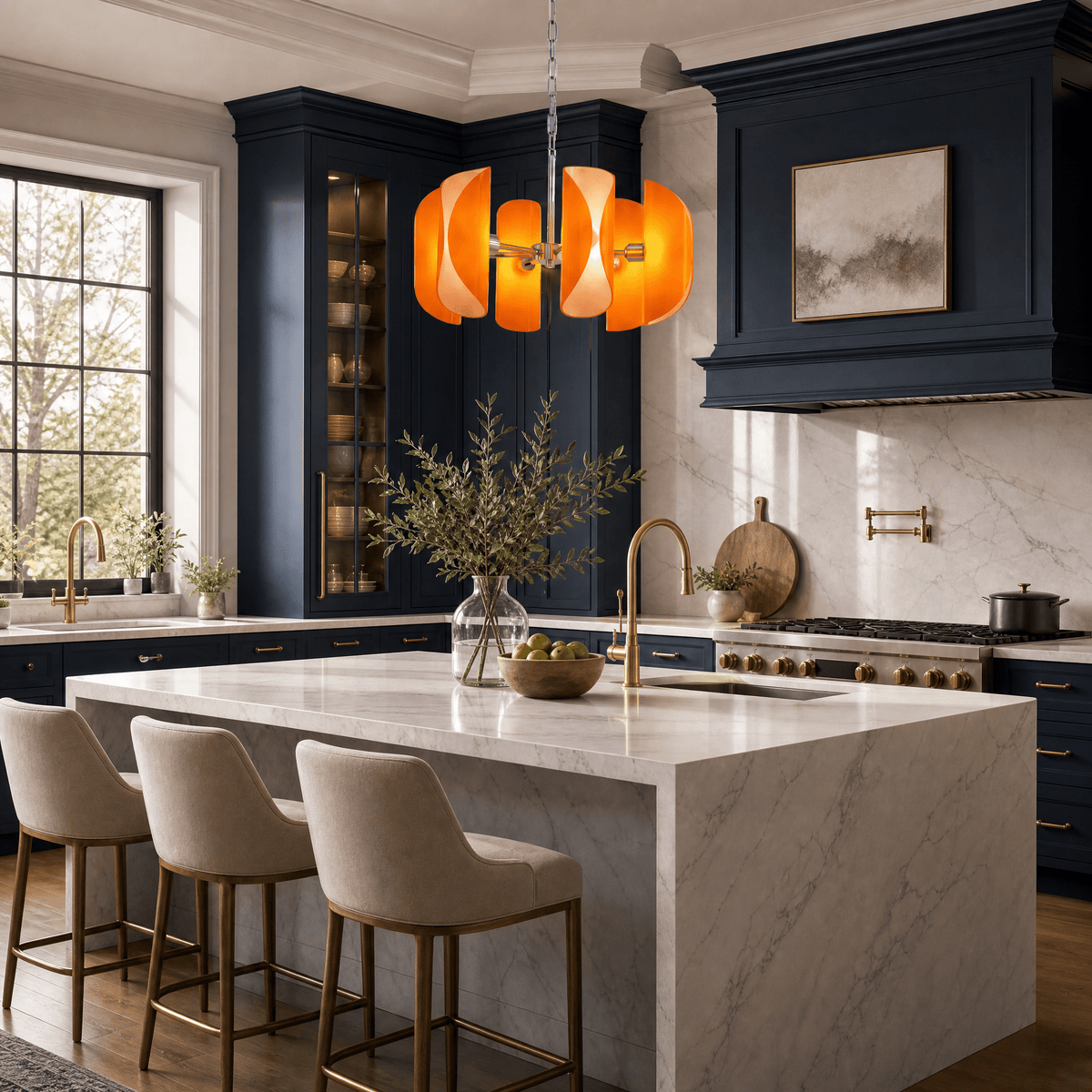 Helena Modern Chrome Glass Pendant Light - OrangeBlushlighting