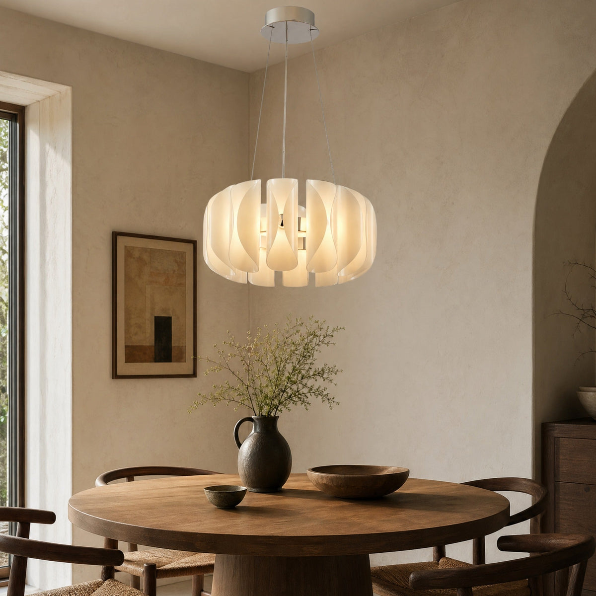 Helena Modern Glass Round Chandelier - Ø23.6" × H11.8" (Ø60 × H30 cm)Blushlighting