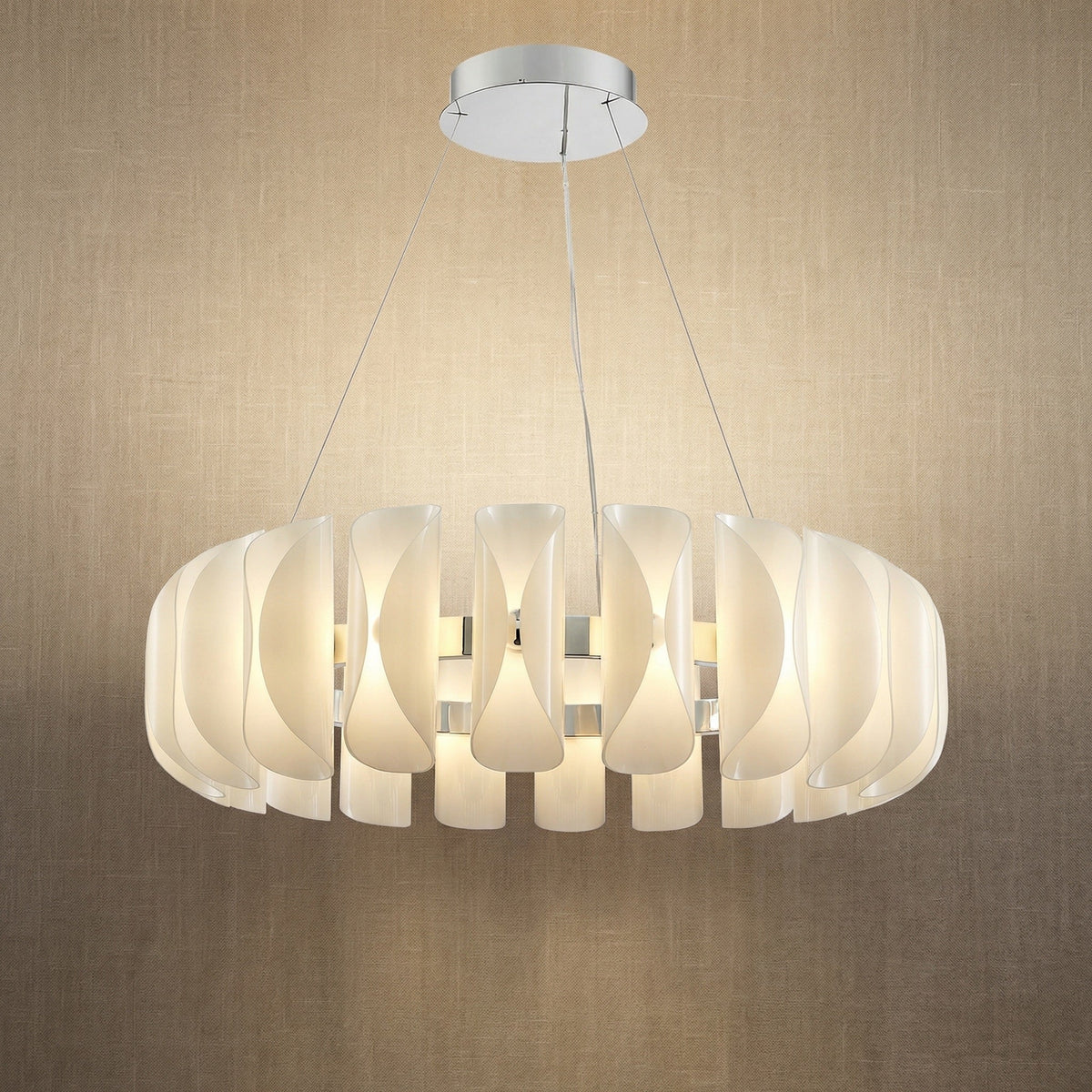 Helena Modern Glass Round Chandelier - Ø39.4" × H11.8" (Ø100 × H30 cm)Blushlighting