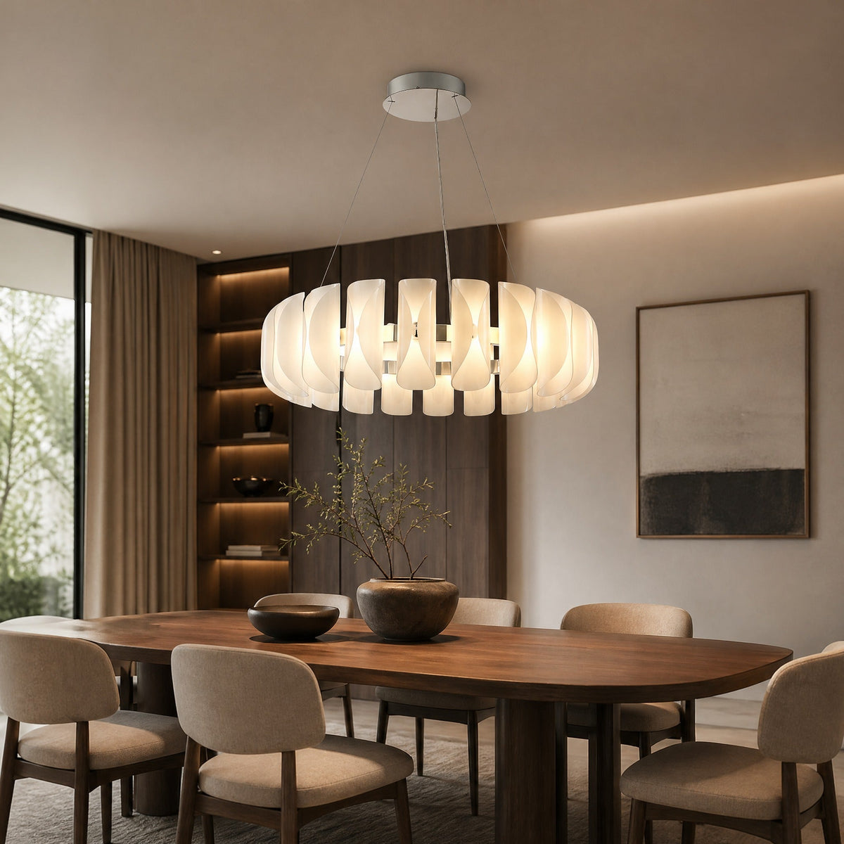 Helena Modern Glass Round Chandelier - Ø39.4" × H11.8" (Ø100 × H30 cm)Blushlighting
