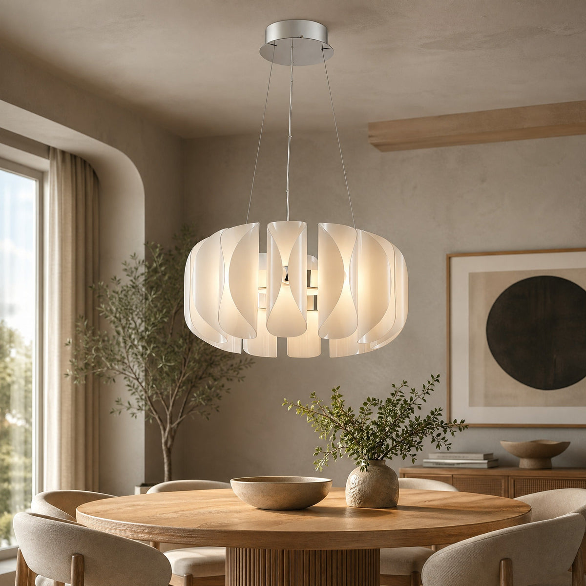 Helena Modern Glass Round Chandelier - Ø31.5" × H11.8" (Ø80 × H30 cm)Blushlighting