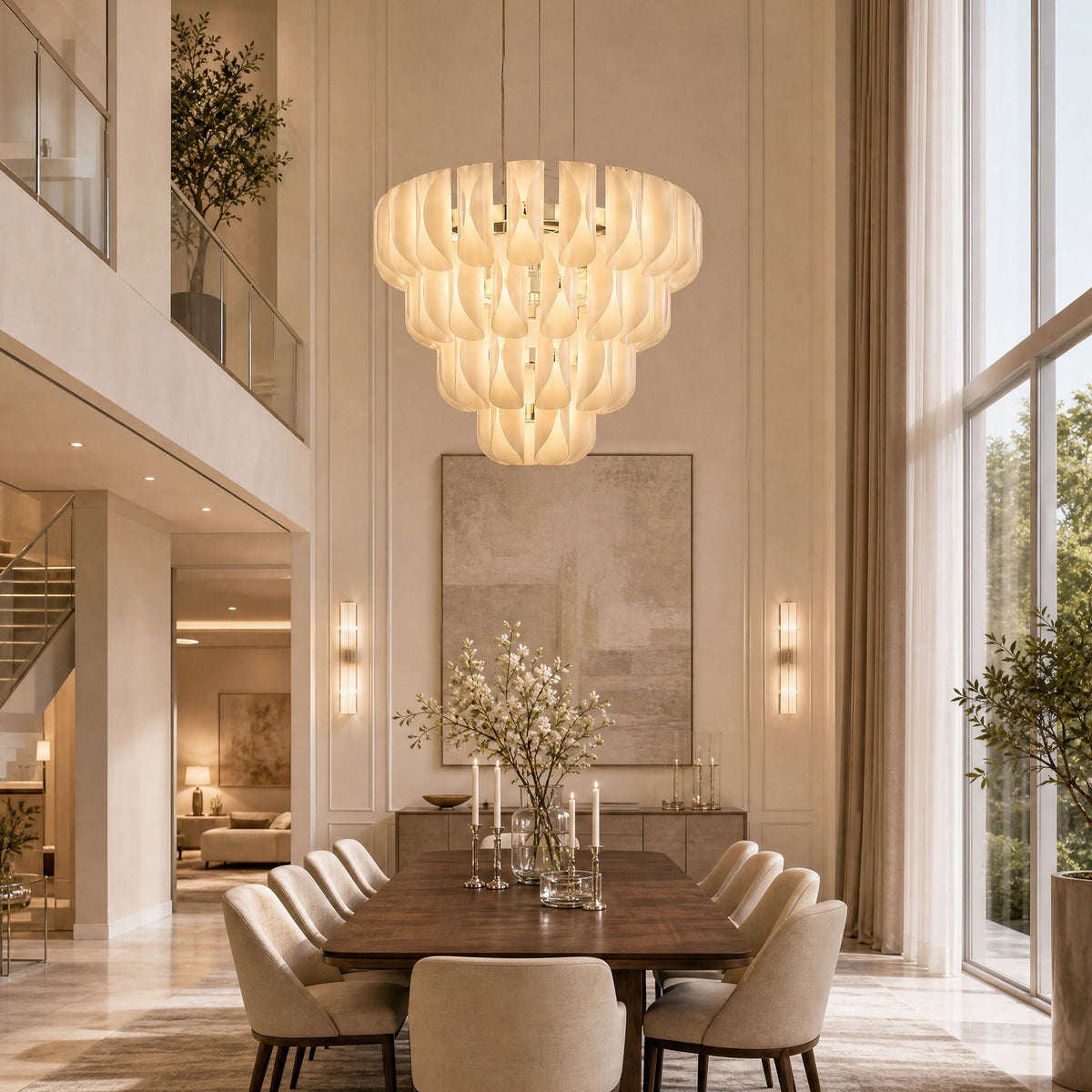 Helena Modern Tiered Glass Chandelier - Blushlighting
