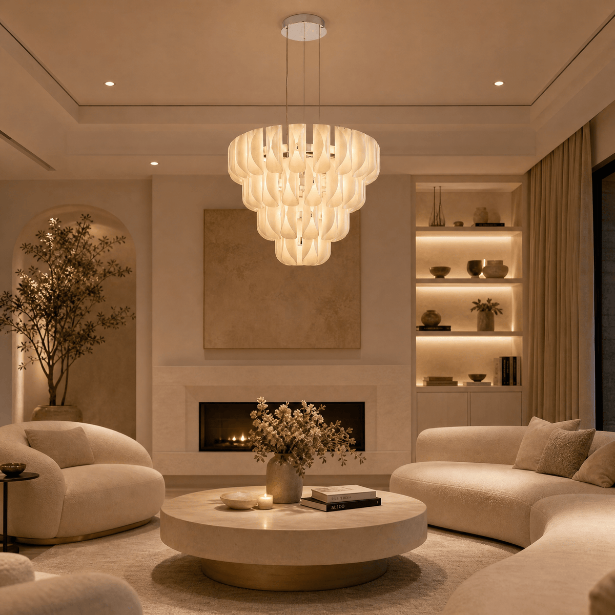 Helena Modern Tiered Glass Chandelier - Blushlighting
