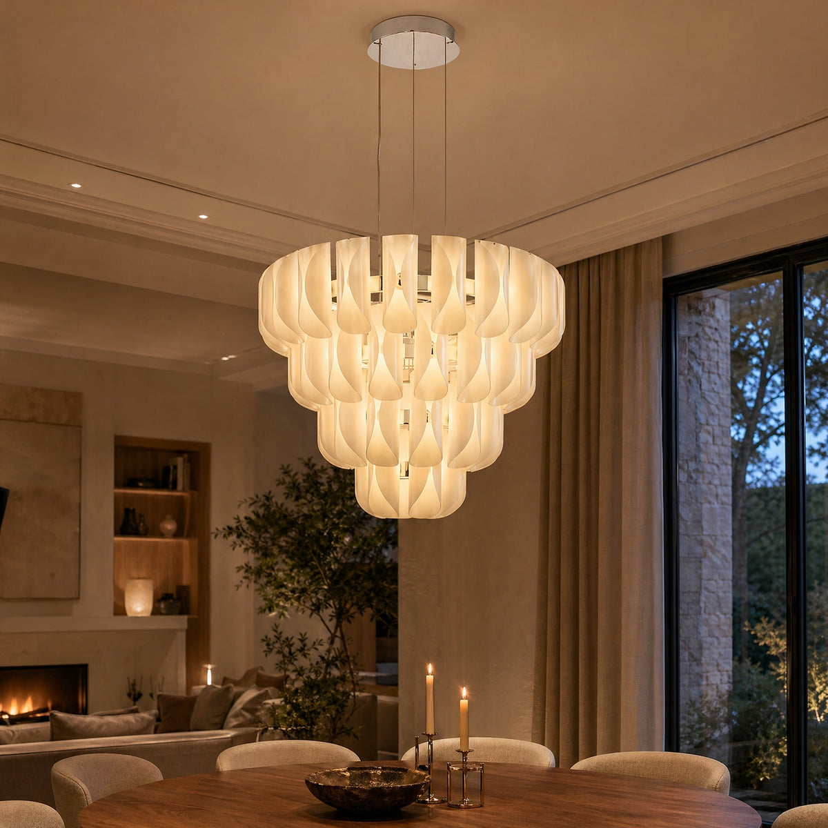 Helena Modern Tiered Glass Chandelier - Blushlighting