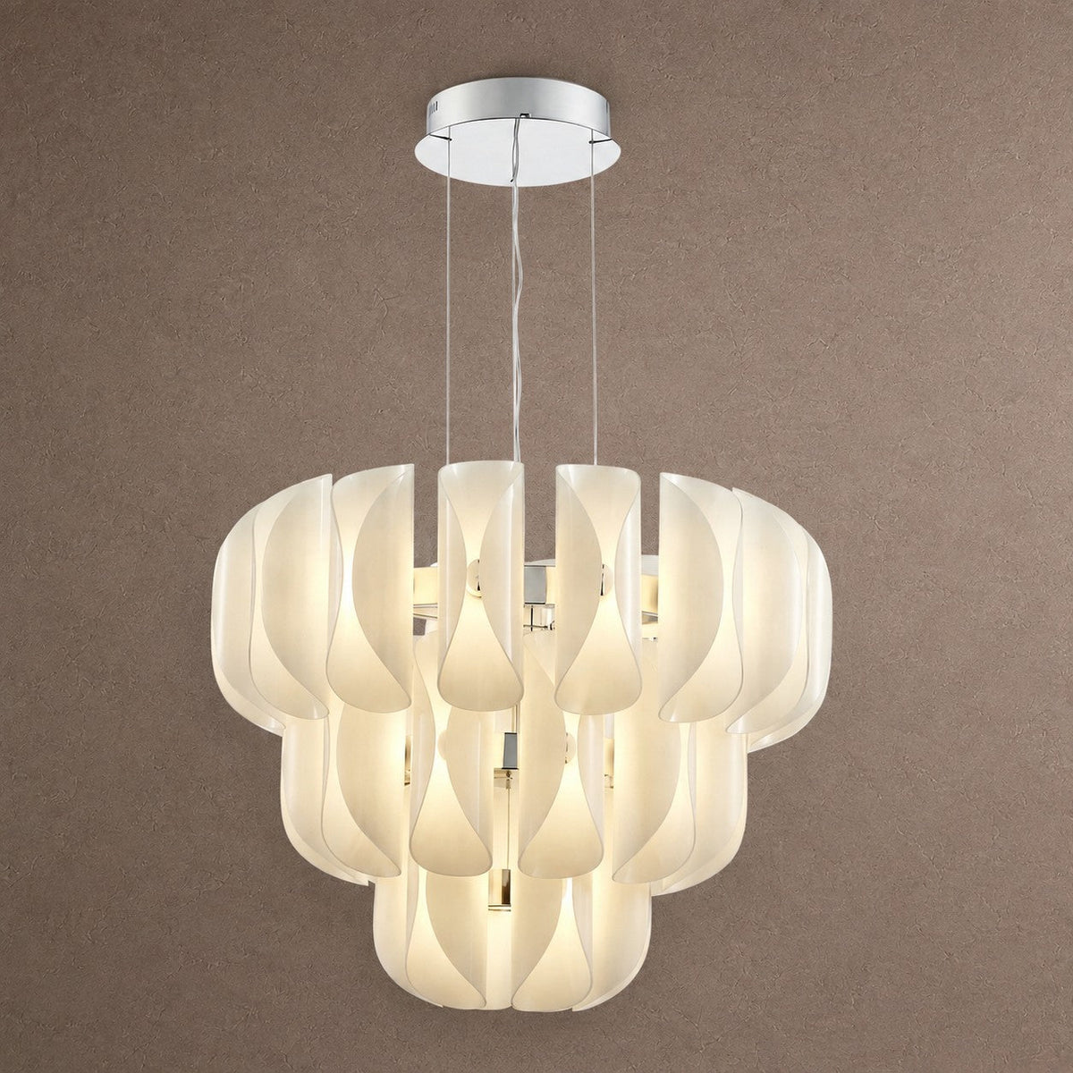 Helena Tiered Modern Glass Chandelier 31" D - Blushlighting