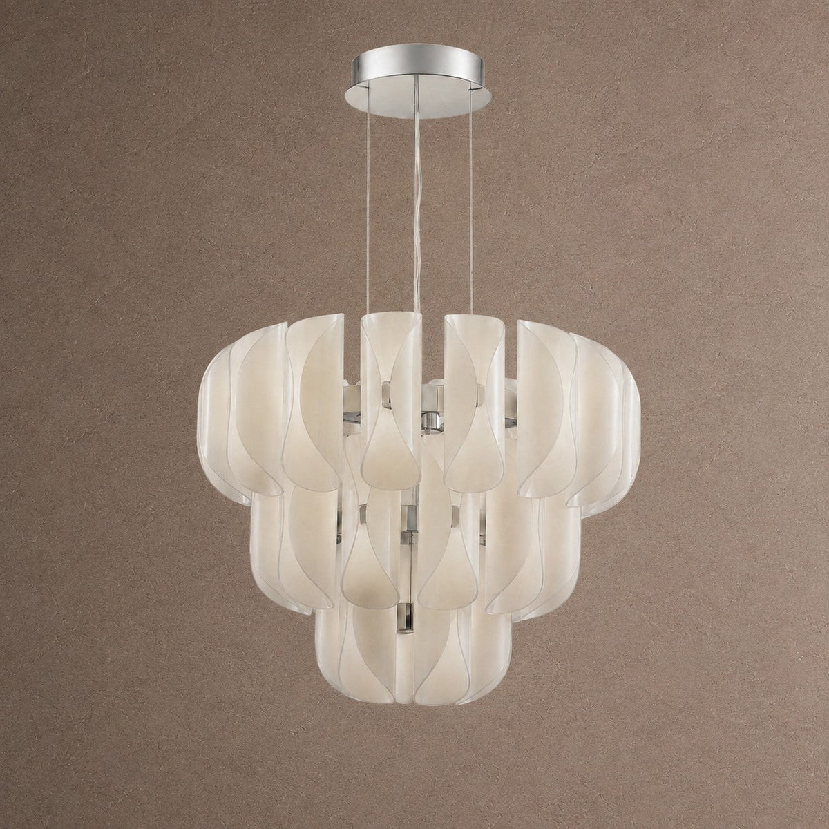 Helena Tiered Modern Glass Chandelier 31" D - Blushlighting