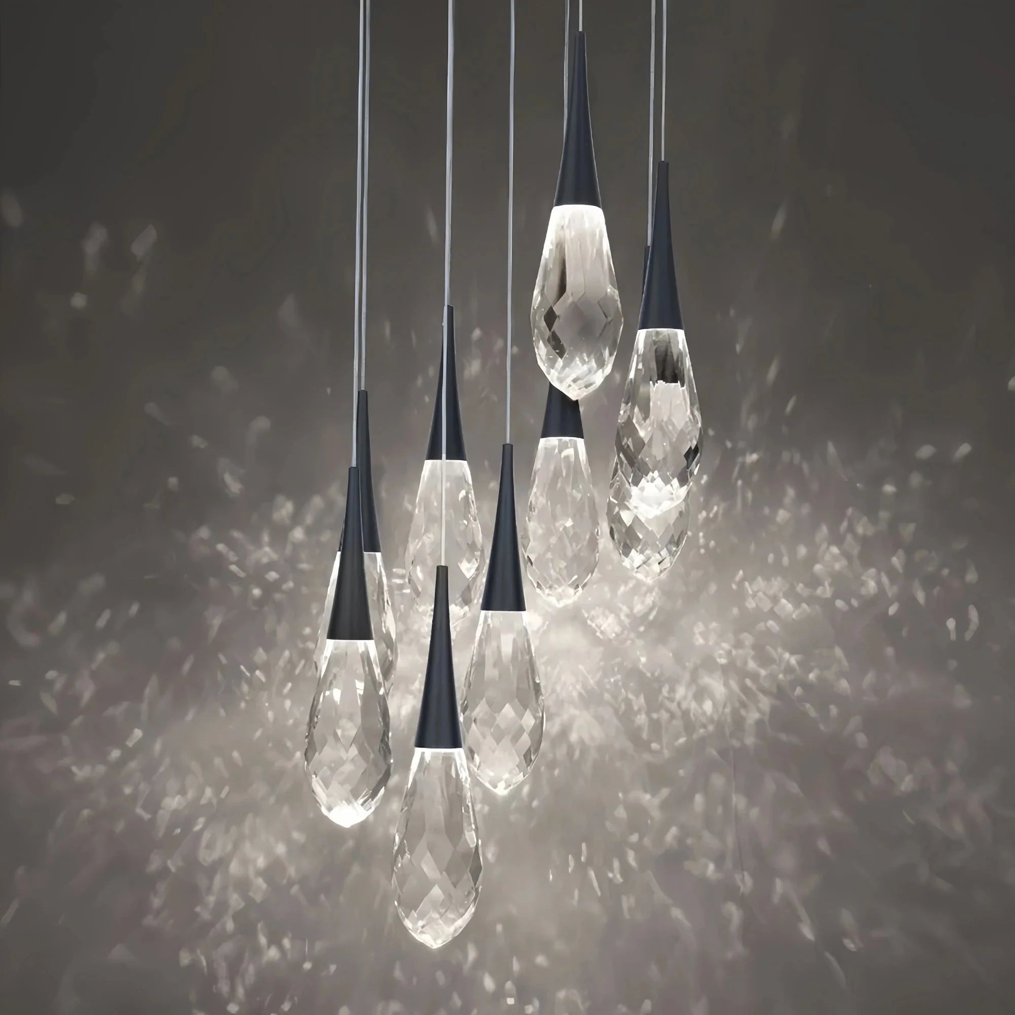 Hellebore LED Multi Light Pendant Light Round Chandelier - 15 - LightPolished NickelBlushlighting