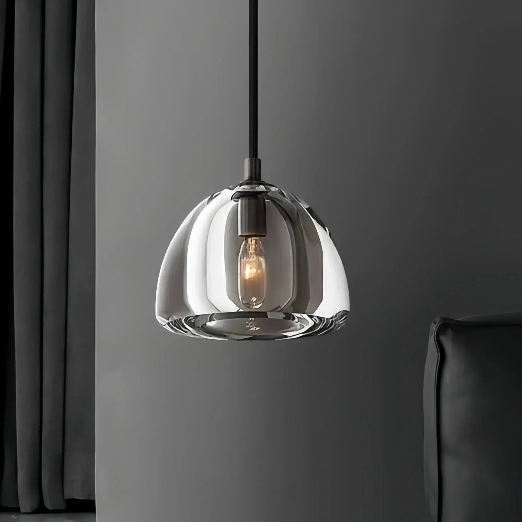 Hemisphare Crystal Glass Pendant Lamp-