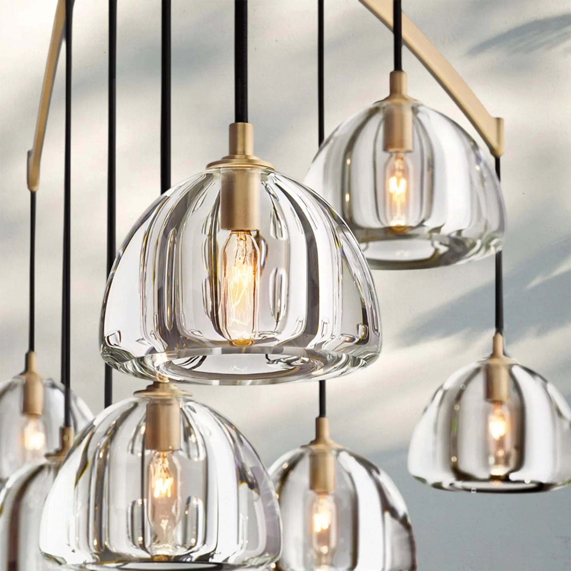 Hemisphare Crystal Round Chandelier 36'' 48'' 60''-