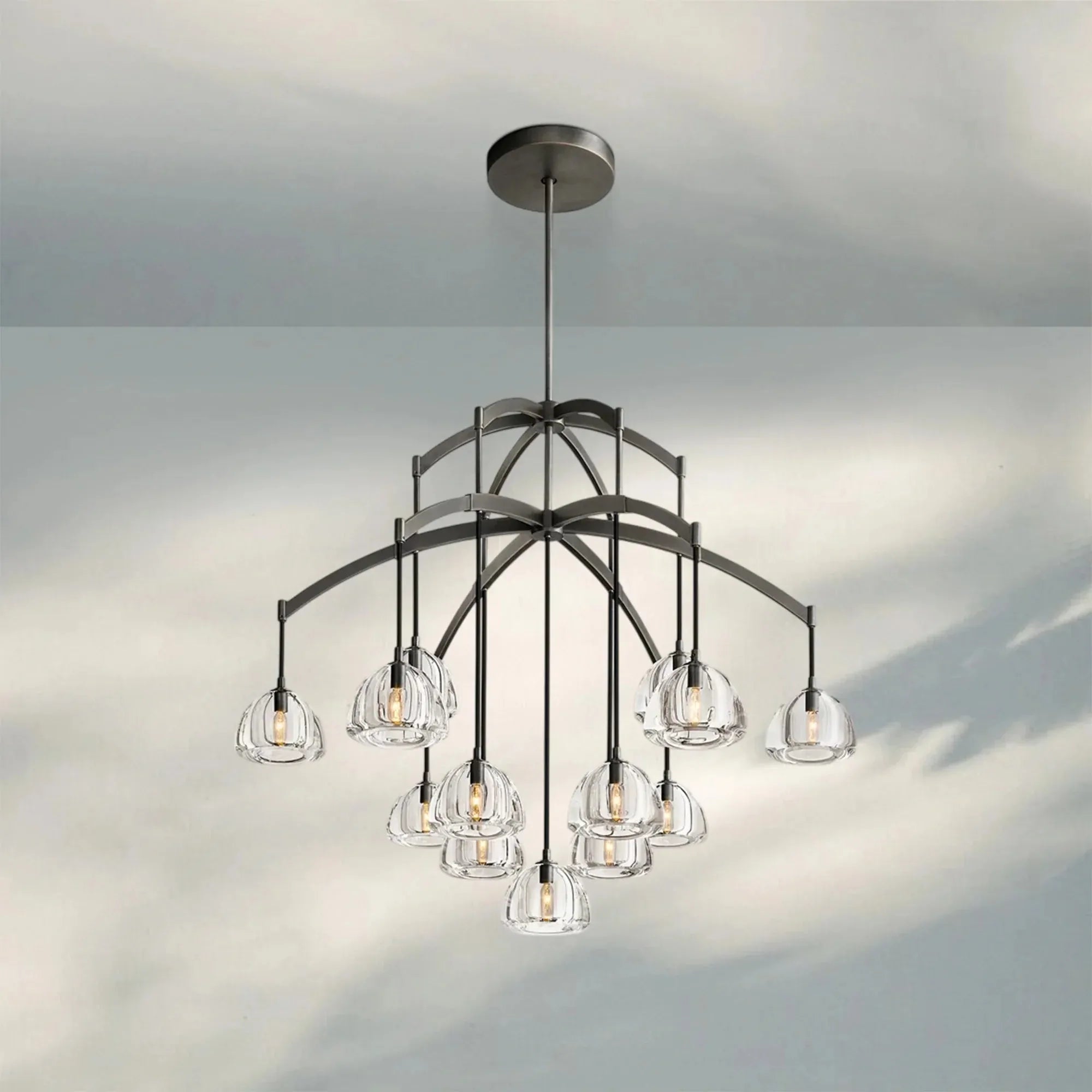 Hemisphare Crystal Round Chandelier 36'' 48'' 60''-Round 48"-Round 48"-