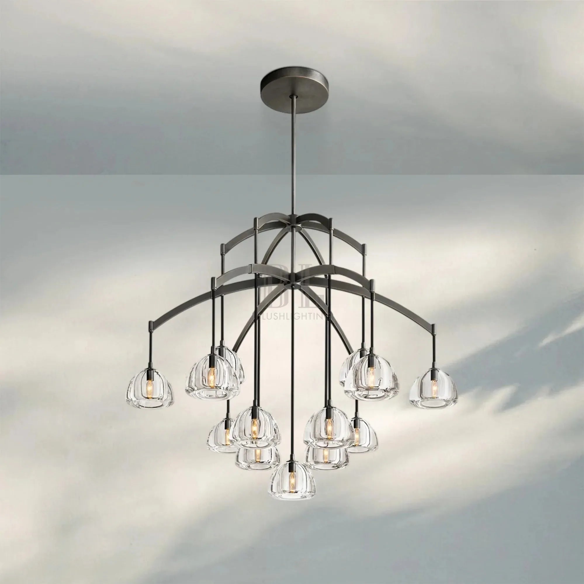 Hemisphare Crystal Round Chandelier 36'' 48'' 60''-Round 48"-Round 48"-