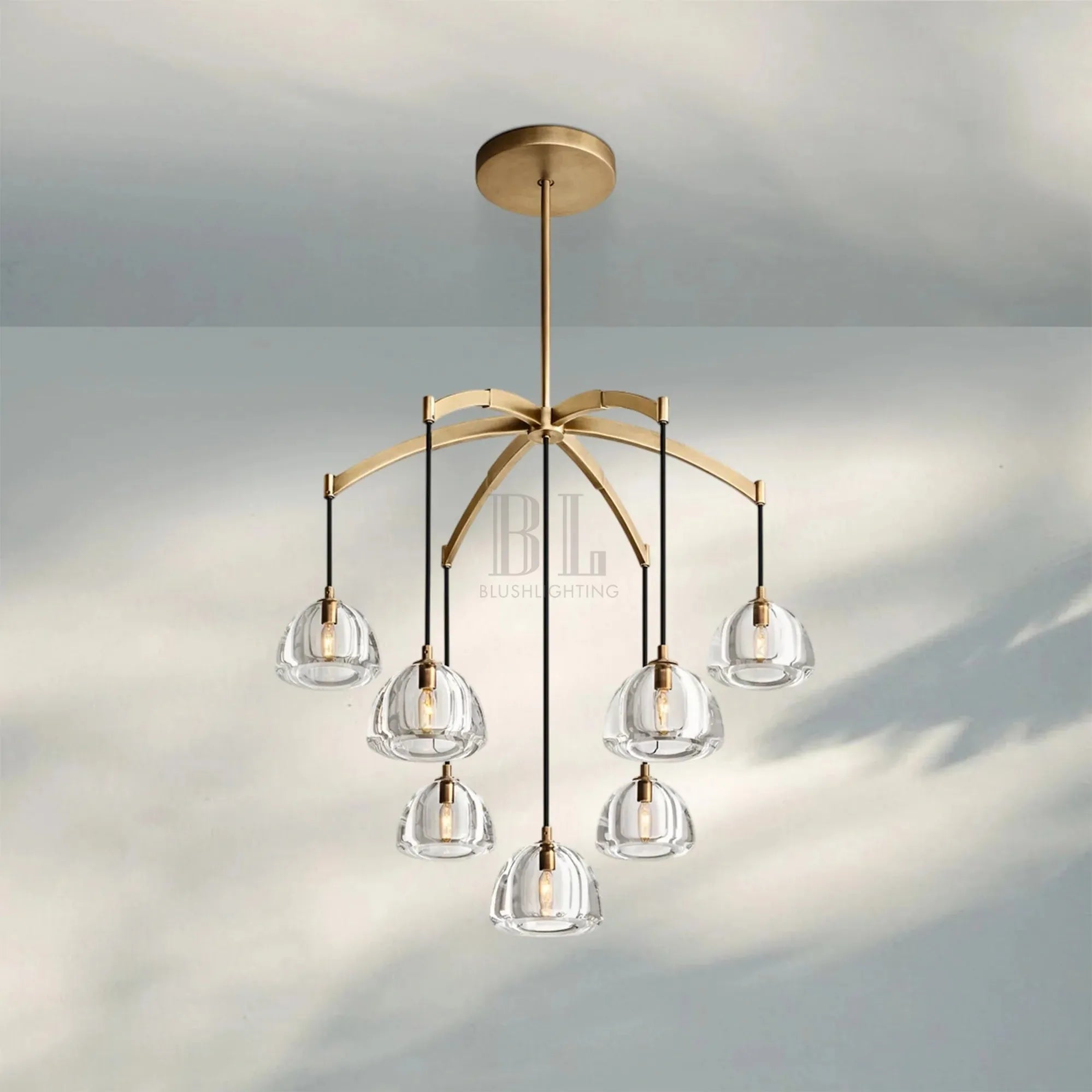 Hemisphare Crystal Round Chandelier 36'' 48'' 60''-Round 36"-Round 36"-