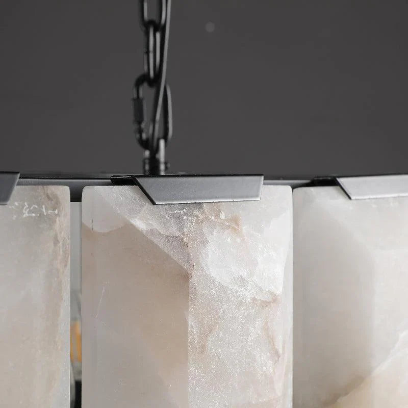 Herlow Calcite Modern Rectangular Alabaster Chandelier-Blushlighting