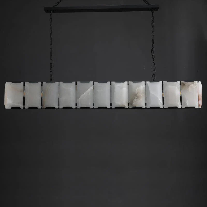 Herlow Calcite Modern Rectangular Alabaster Chandelier-Blushlighting