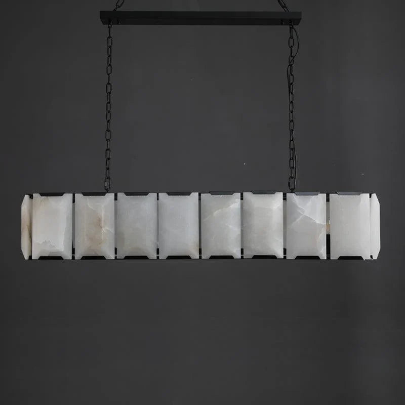 Herlow Calcite Modern Rectangular Alabaster Chandelier-Blushlighting