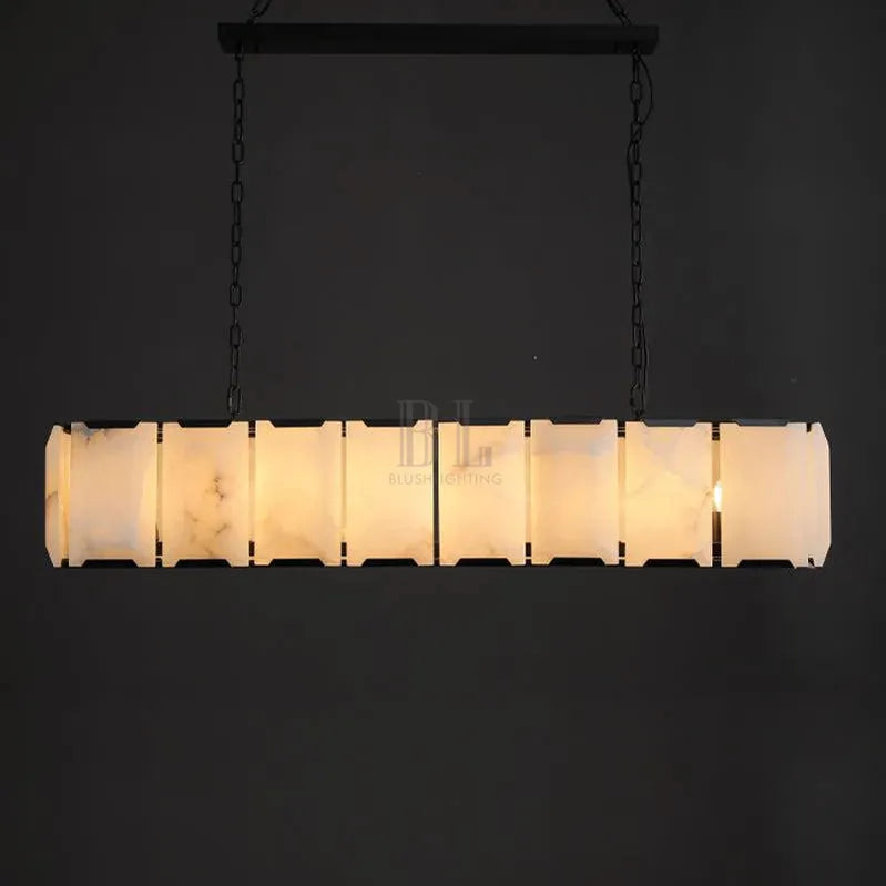 Herlow Calcite Modern Rectangular Alabaster Chandelier-Blushlighting