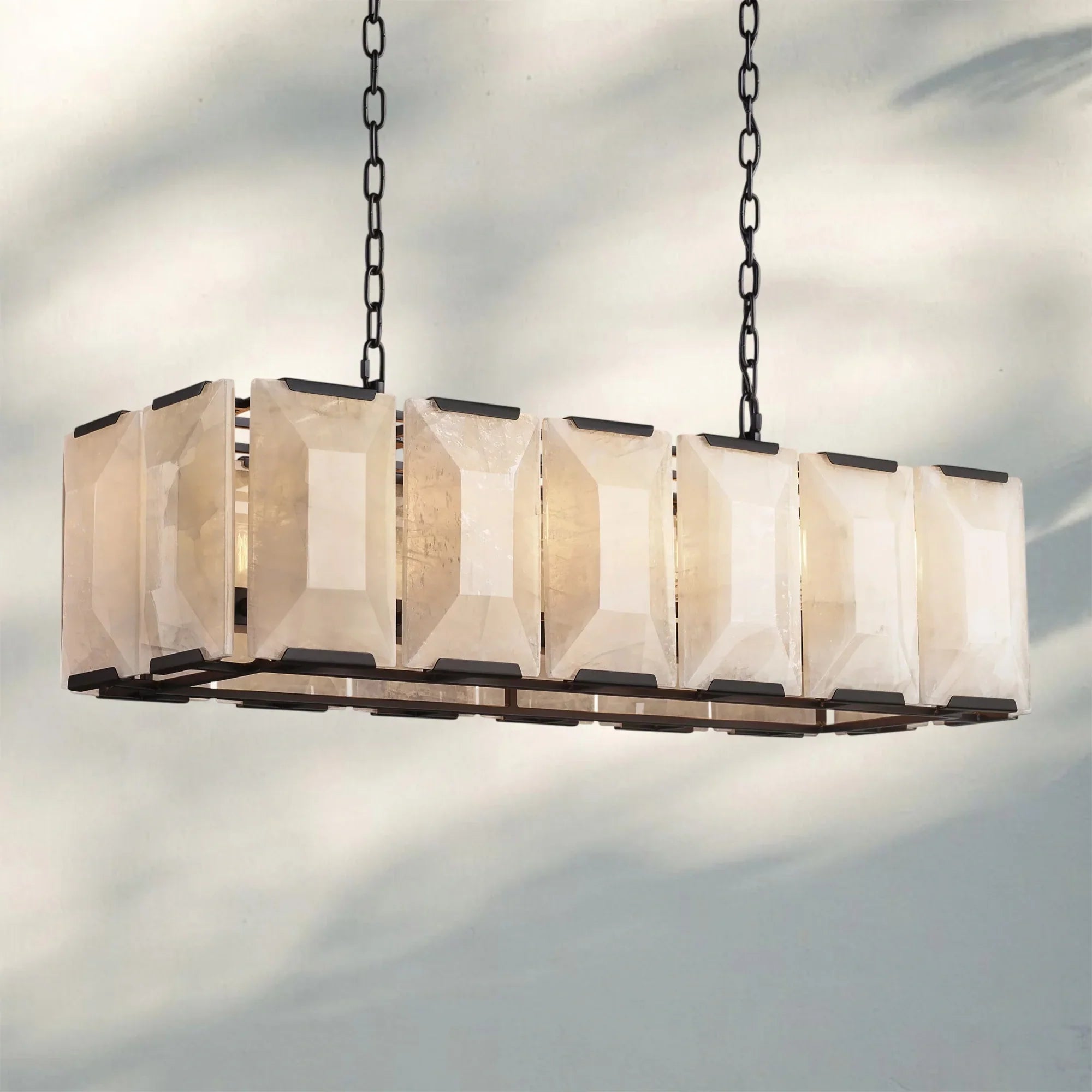 Herlow Calcite Rectangular Chandelier-