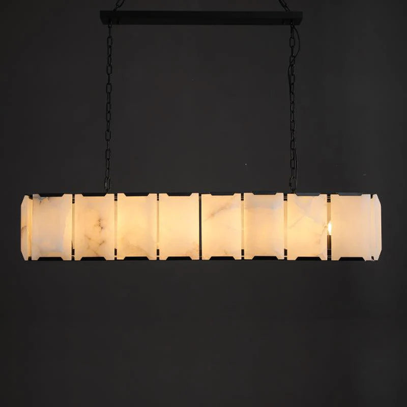 Herlow Calcite Modern Rectangular Alabaster Chandelier-Blushlighting