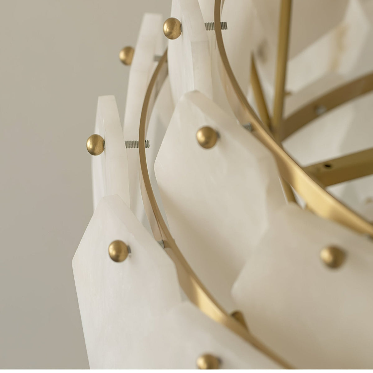 Hexa Cloud Gold & White Alabaster Pendant Light– 23.6" Diameter - Blushlighting