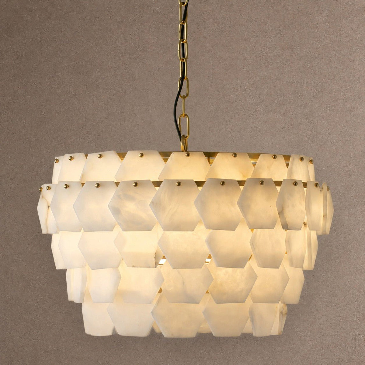 Hexa Cloud Tiered Pendant - ∅ 23.6″ x H 17.7″Gold & WhiteBlushlighting
