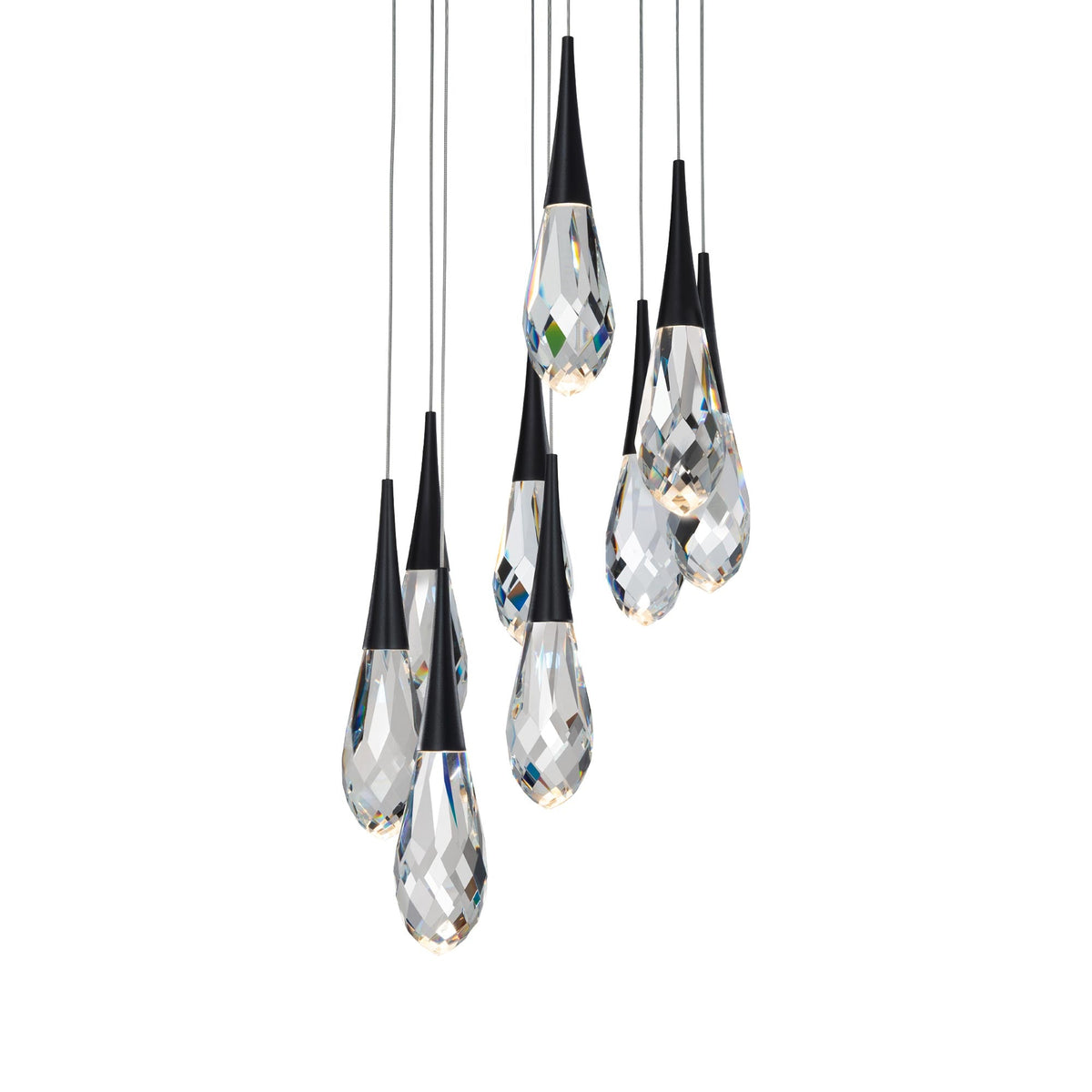 Hibiscas LED Multi Light Pendant Light - Black9-LightBlushlighting