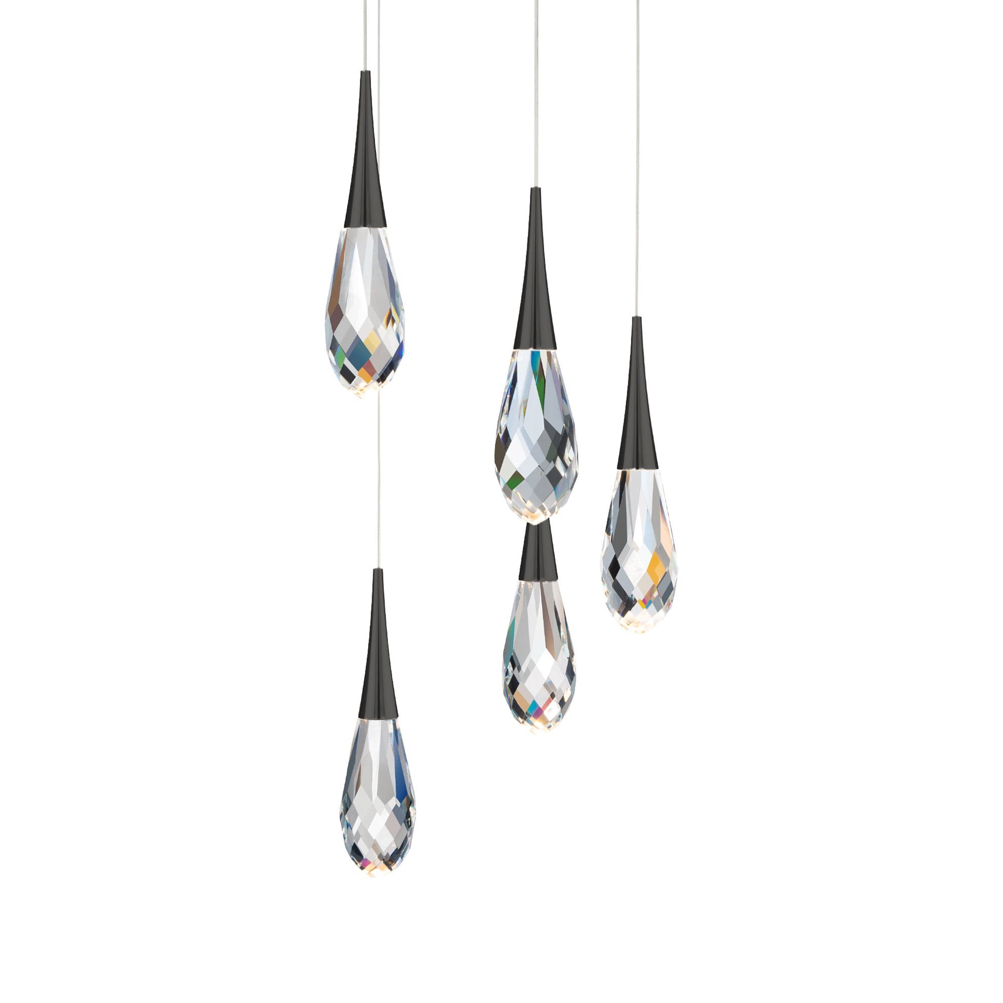 Hibiscas LED Multi Light Pendant Light - Black5-LightBlushlighting