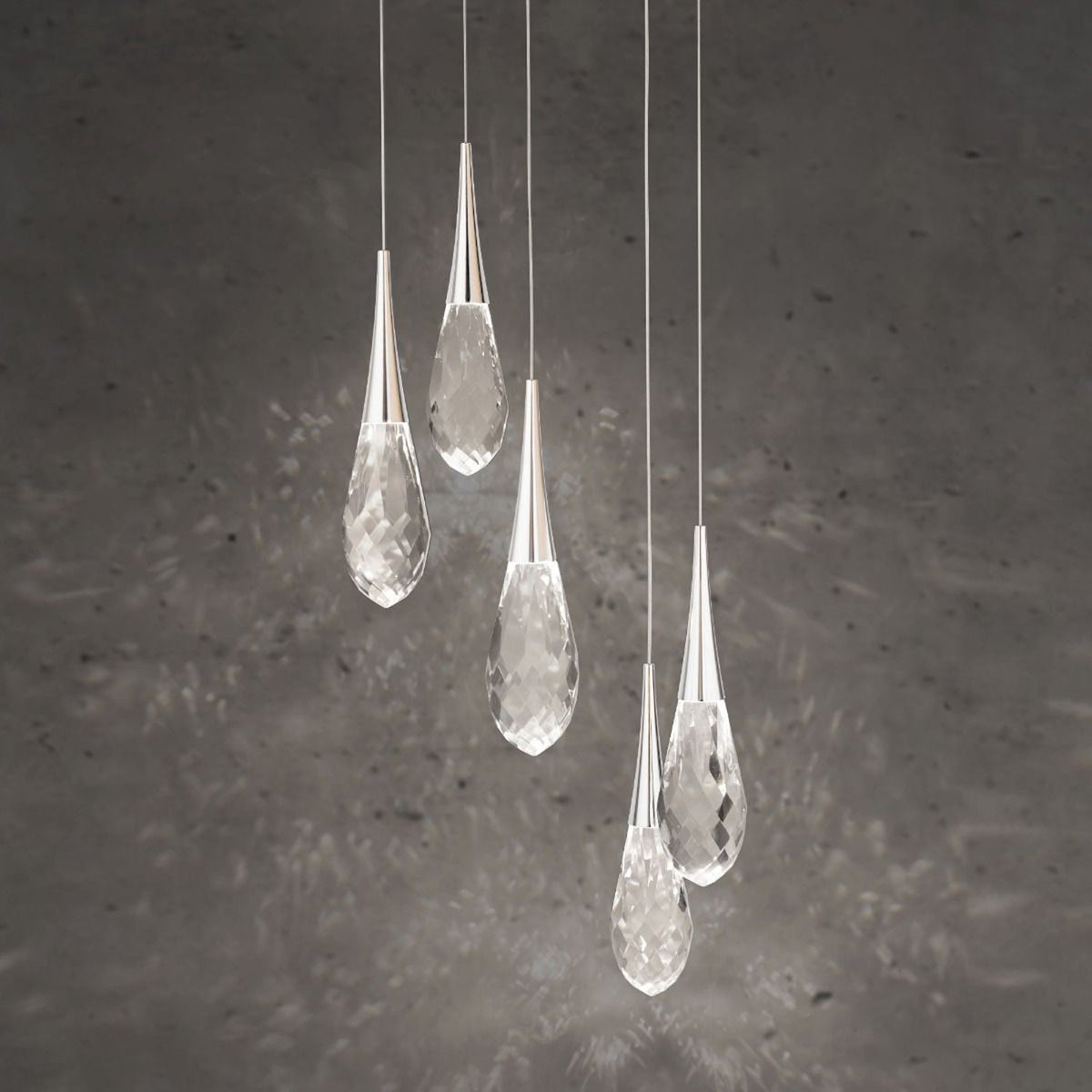 Hibiscas LED Multi Light Pendant Light - Aged Brass3-LightBlushlighting