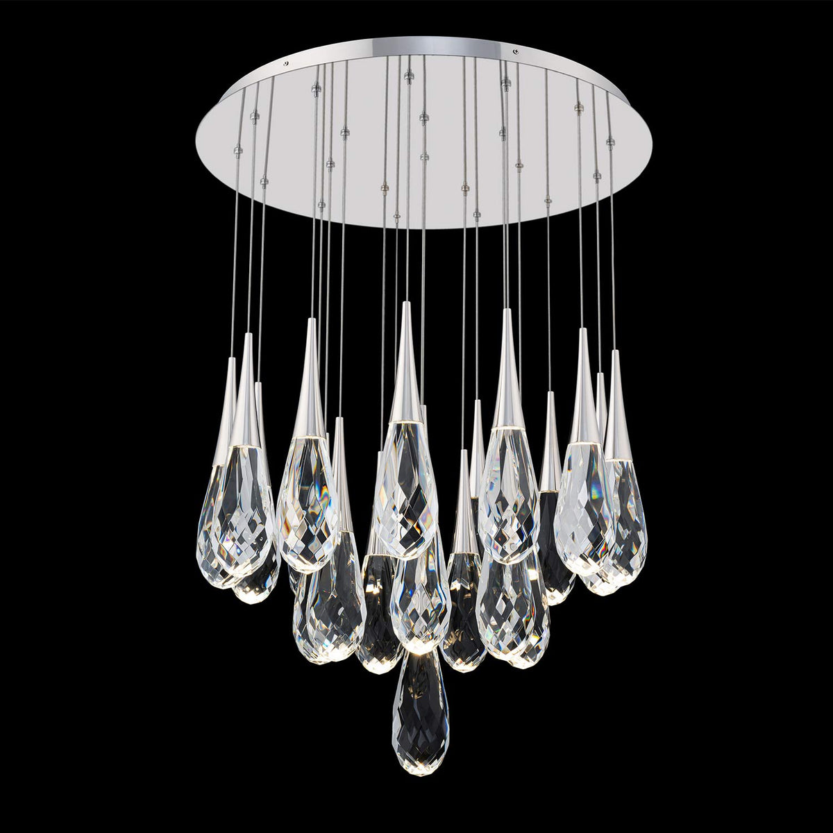 Hibiscas LED Multi Light Pendant Light - Aged Brass21-LightBlushlighting
